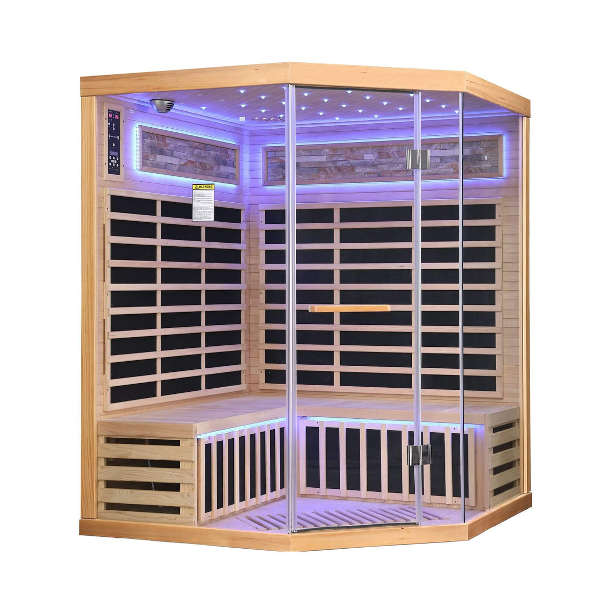 Aura Premium Canadian Hemlock Pentagonal Indoor Infrared Sauna Room With Glass Front