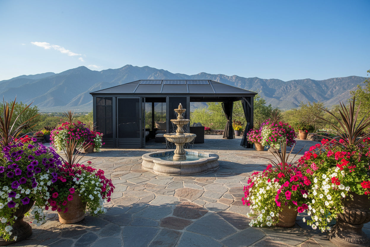 [11X21FT] Alora Outdoor All-Season Solarium Sunroom Gazebo With Galvanized Steel Roof (SAK42018)