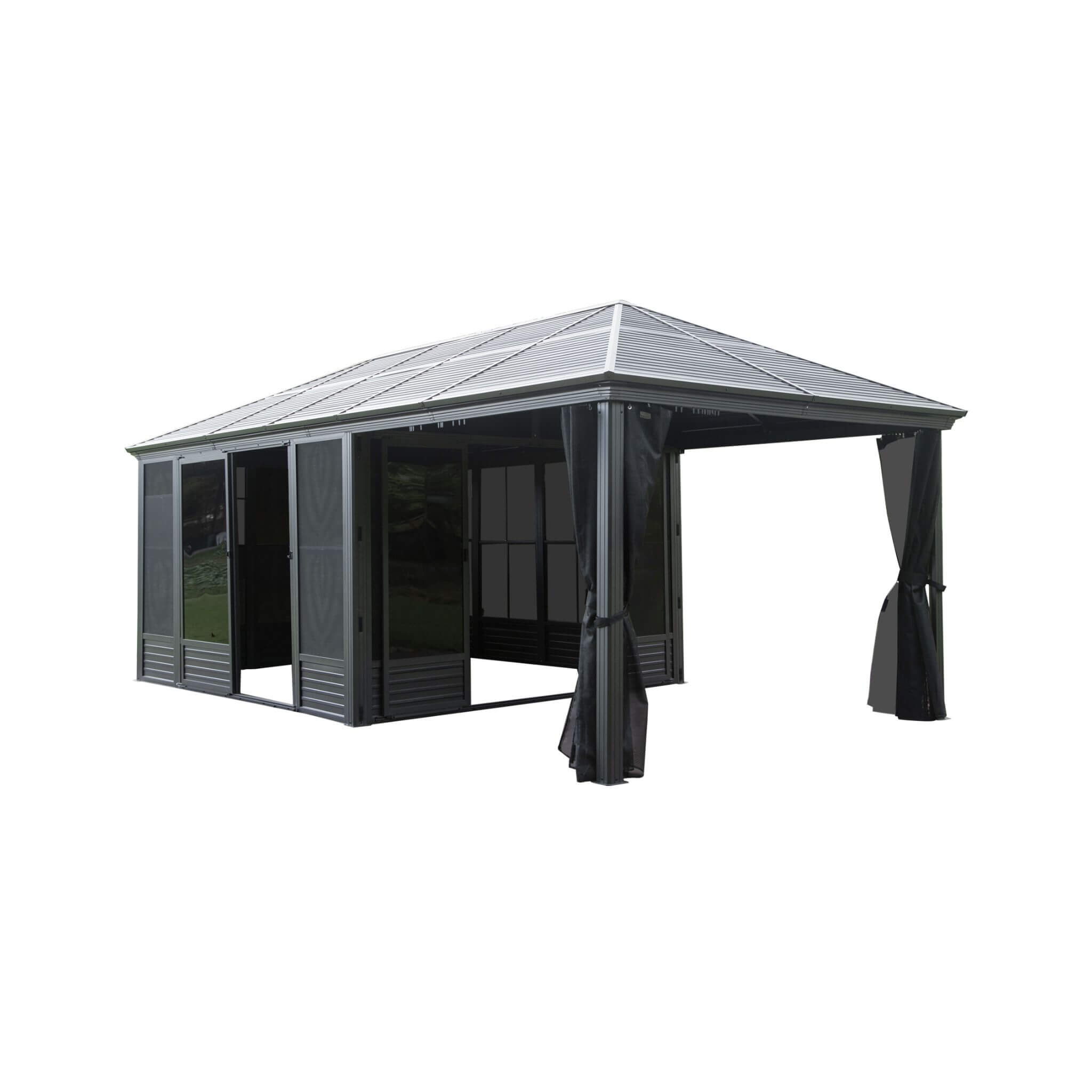 Alora Outdoor All-Season Solarium Sunroom Gazebo With Galvanized Steel Roof [11X21FT]