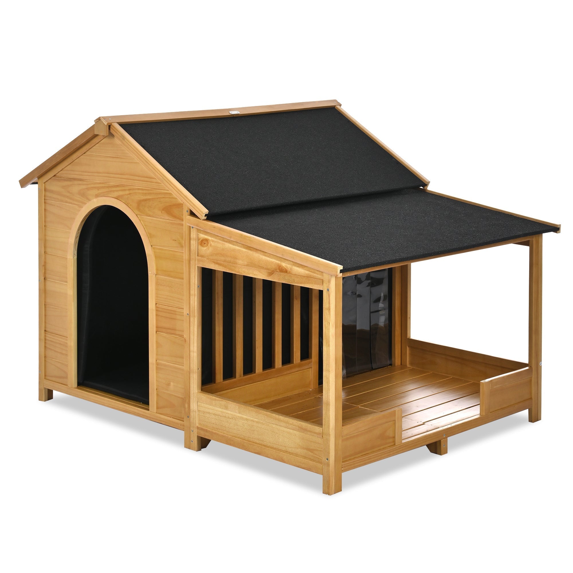 60.2' Large Outdoor Dog House with Insulated Liner for Winter Waterproof Dog Kennel
