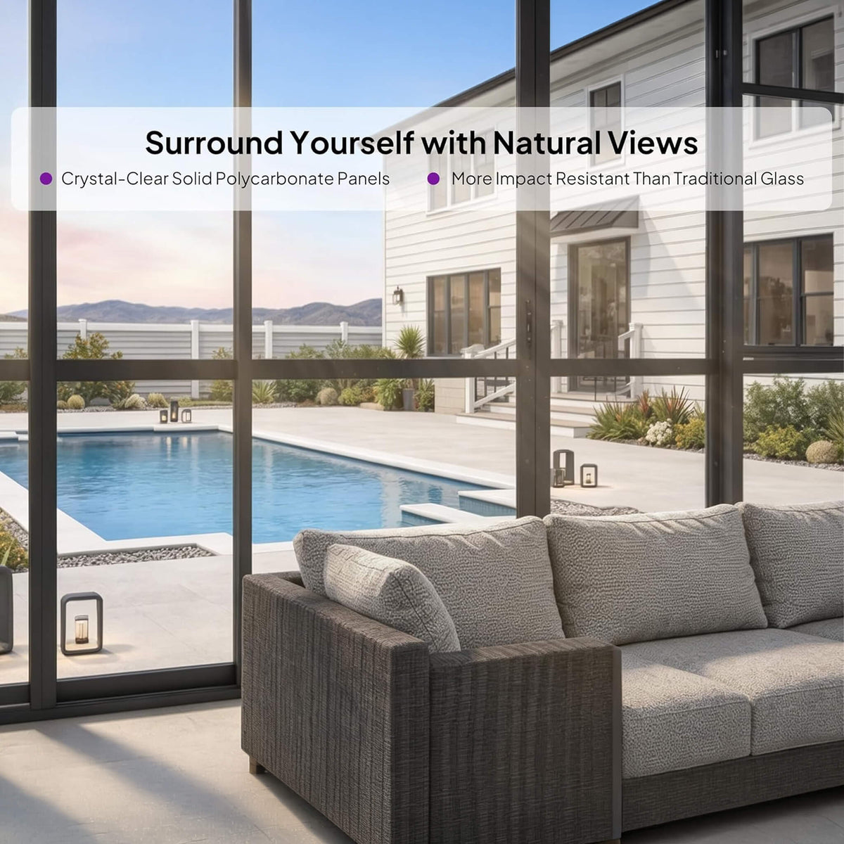 [12X16FT] Vue Extra-Large Luxury Panoramic Solarium With Windows And Sliding Doors