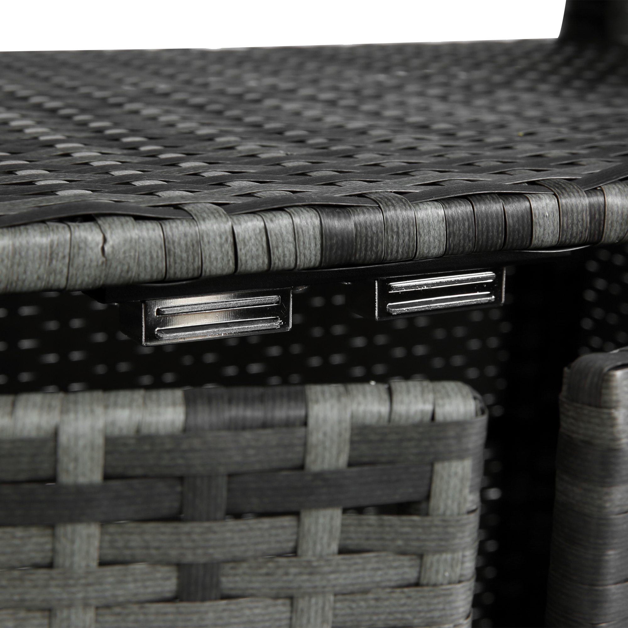 Outdoor Wicker Bar Cart with Glass Top and Wheels