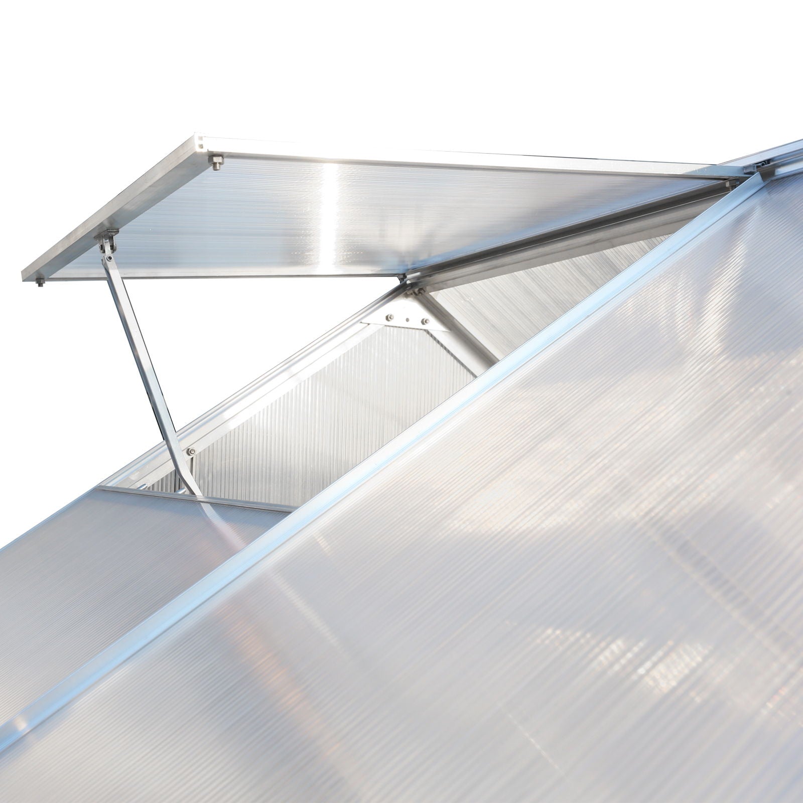 Polycarbonate house, Heavy Duty Outdoor Aluminum Walk-In House Kit With Rain Gutter, Vent And Door For Backyard Garden