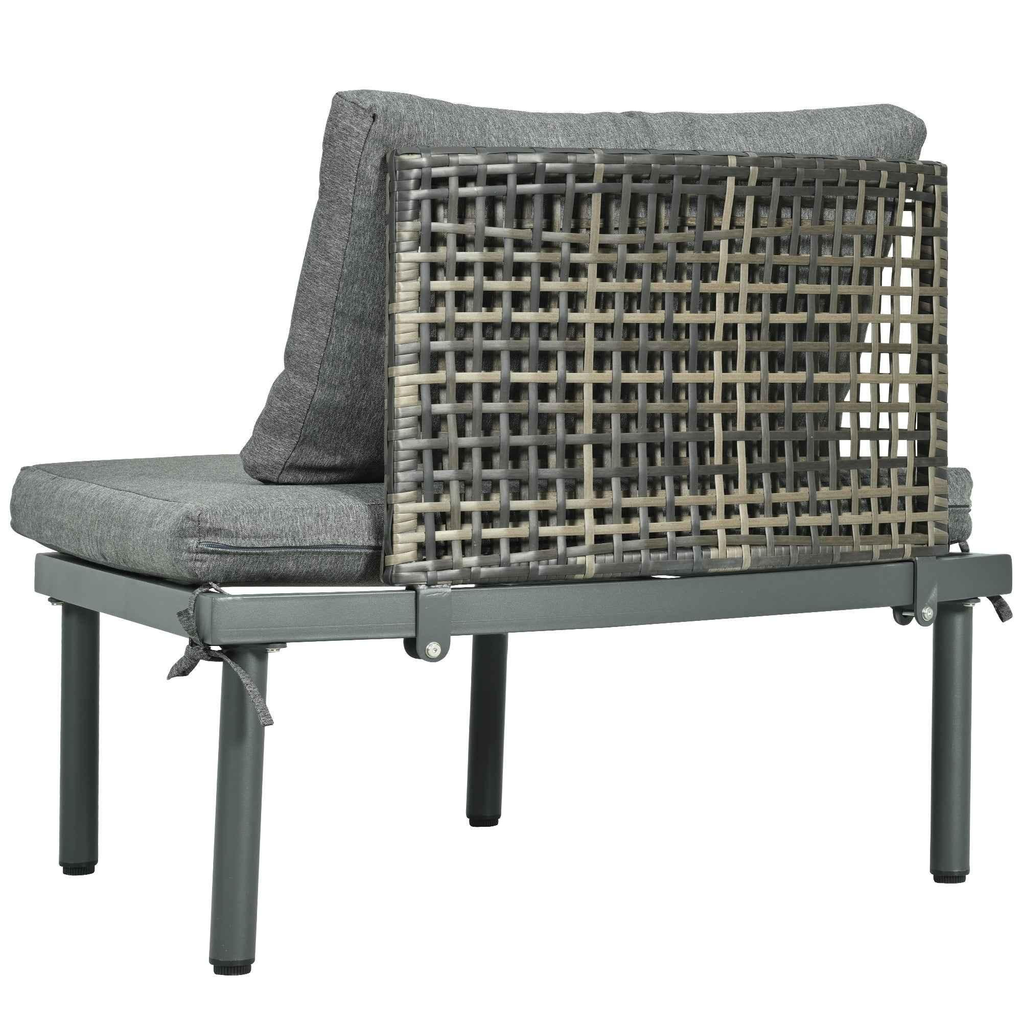 6-Piece Patio Sofa Furniture Set, Half Moon Outdoor Sectional Sofa
