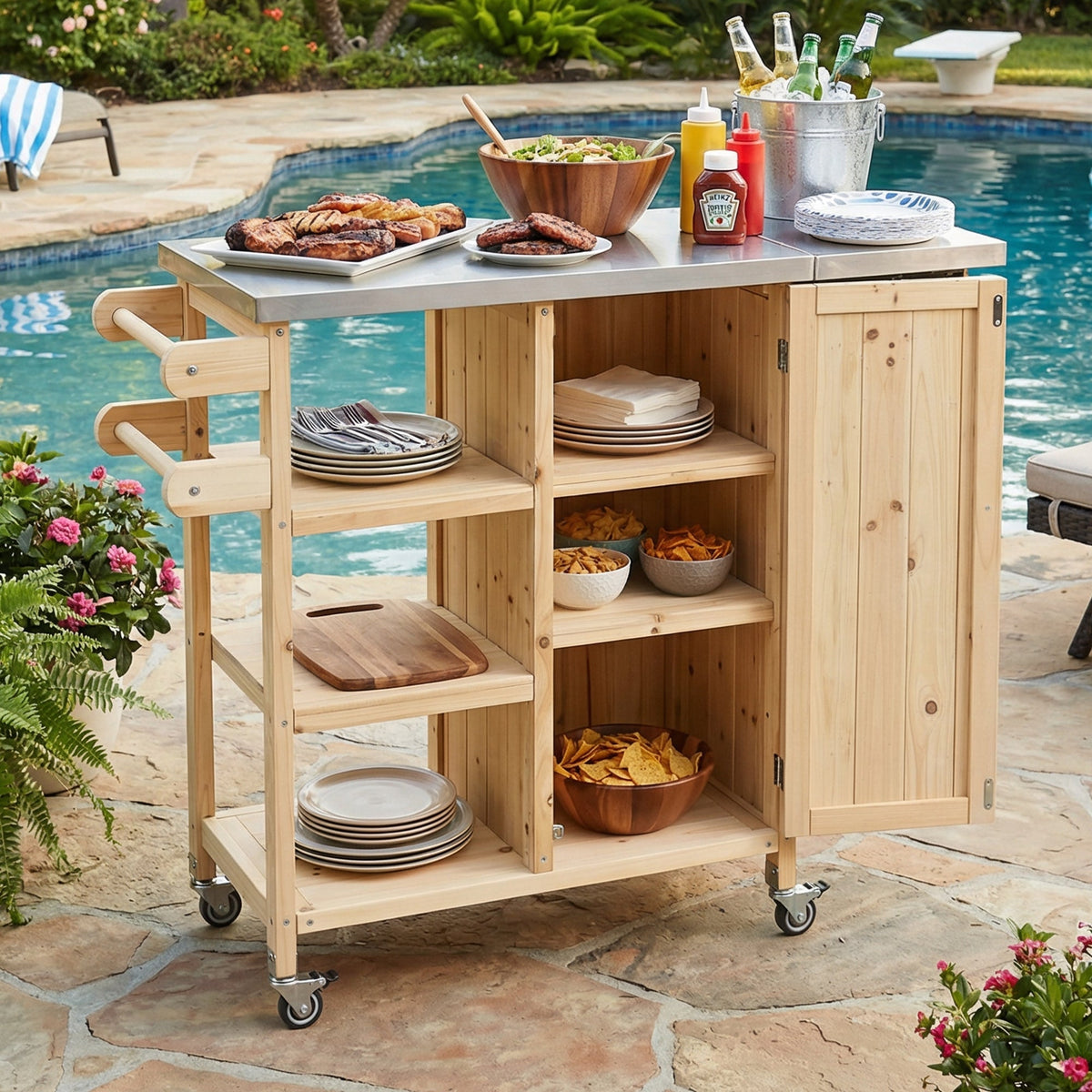 Foldable Outdoor Kitchen Island Patio Kitchen Island