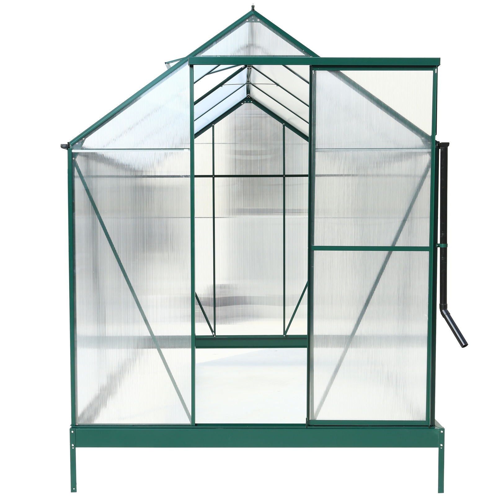 Polycarbonate house, Heavy Duty Outdoor Aluminum Walk-In House Kit With Rain Gutter, Vent And Door For Backyard Garden