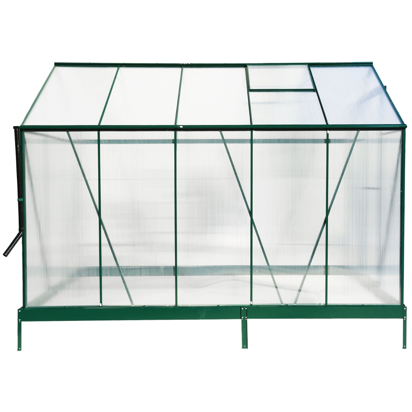 Polycarbonate house, Heavy Duty Outdoor Aluminum Walk-In House Kit With Rain Gutter, Vent And Door For Backyard Garden