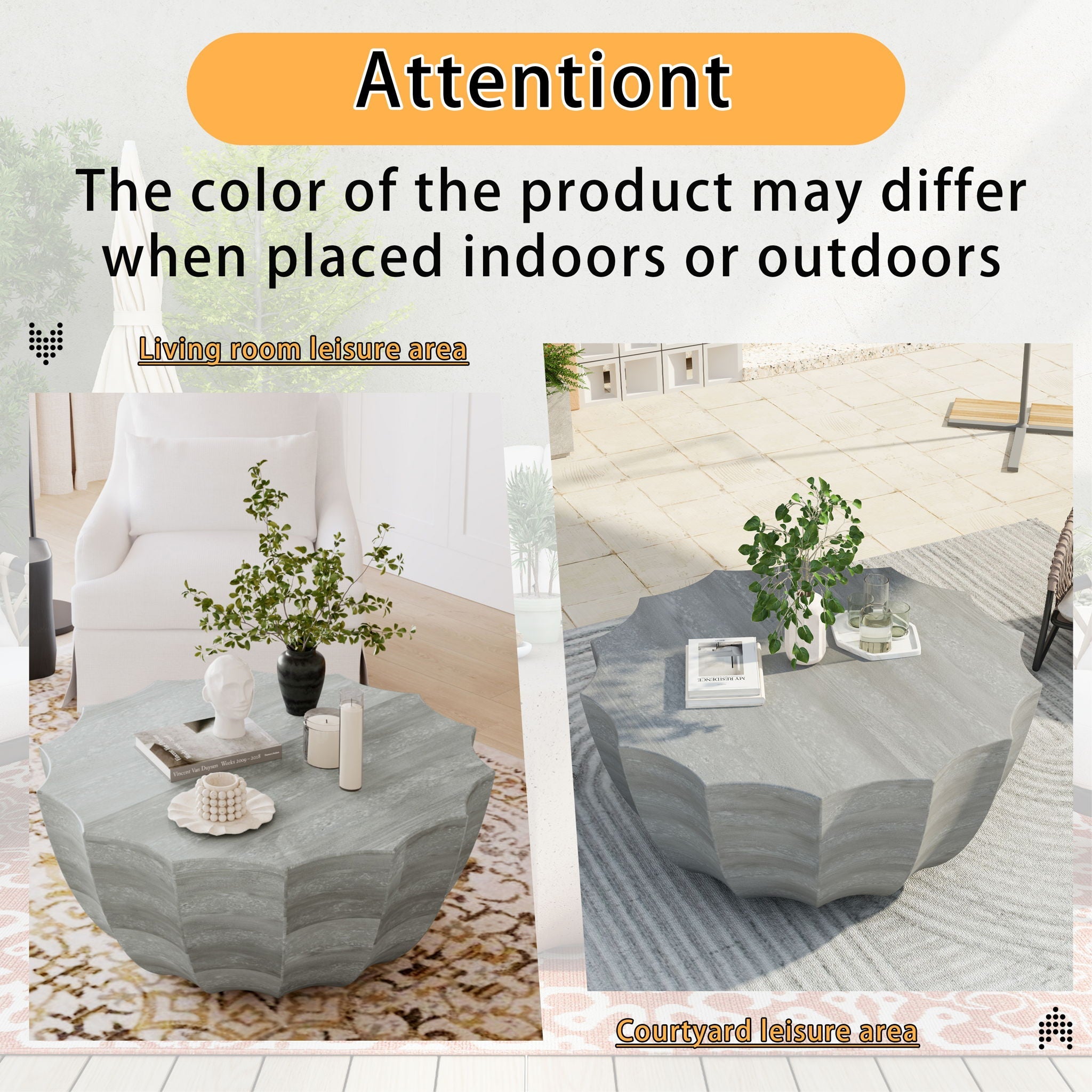 Modern Round Coffee Table For Indoor / Outdoor