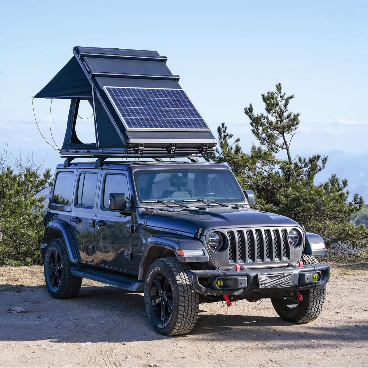 ThermalPeak 2-Person Aluminum Hardshell Pop-Up Rooftop Tent With Solar Panel And Winter Thermal Layer
