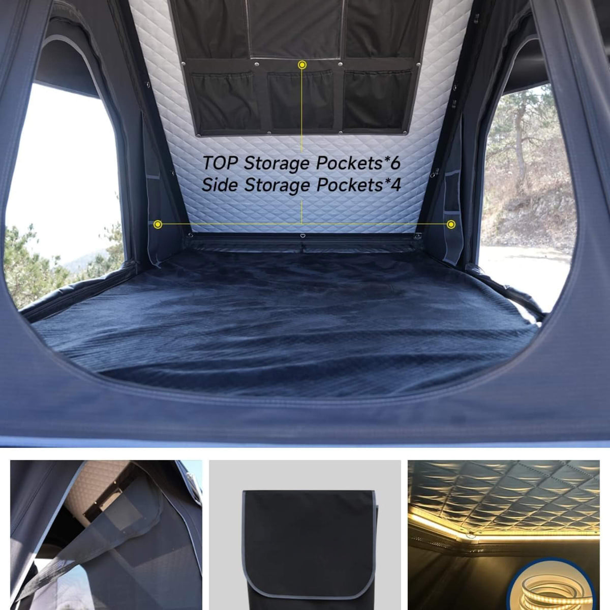 VoltPeak 2-Person Hardshell Pop-Up Rooftop Tent With Solar Panel