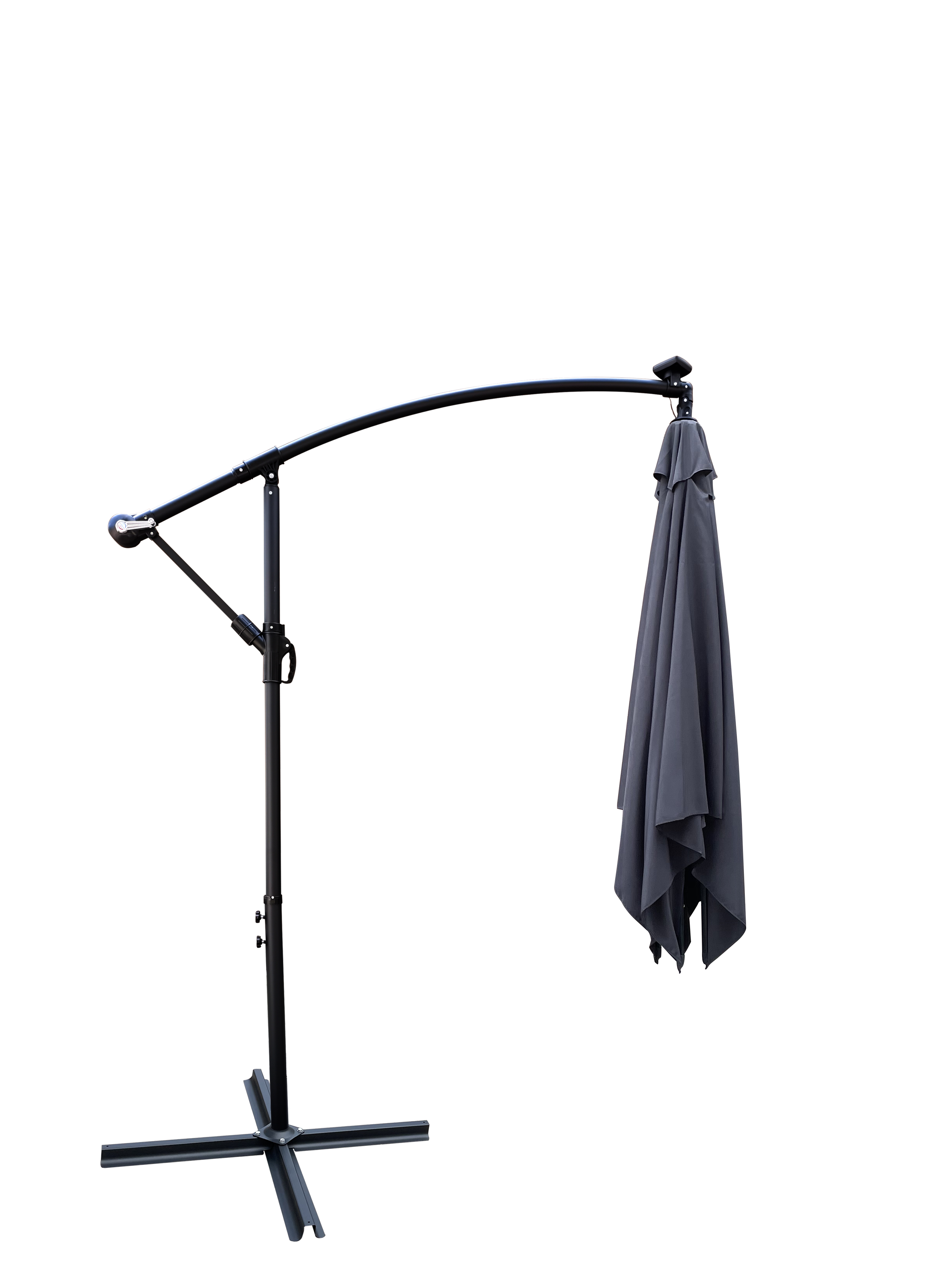 Square 2.5x2.5M Outdoor Patio Umbrella with Solar LED Lights