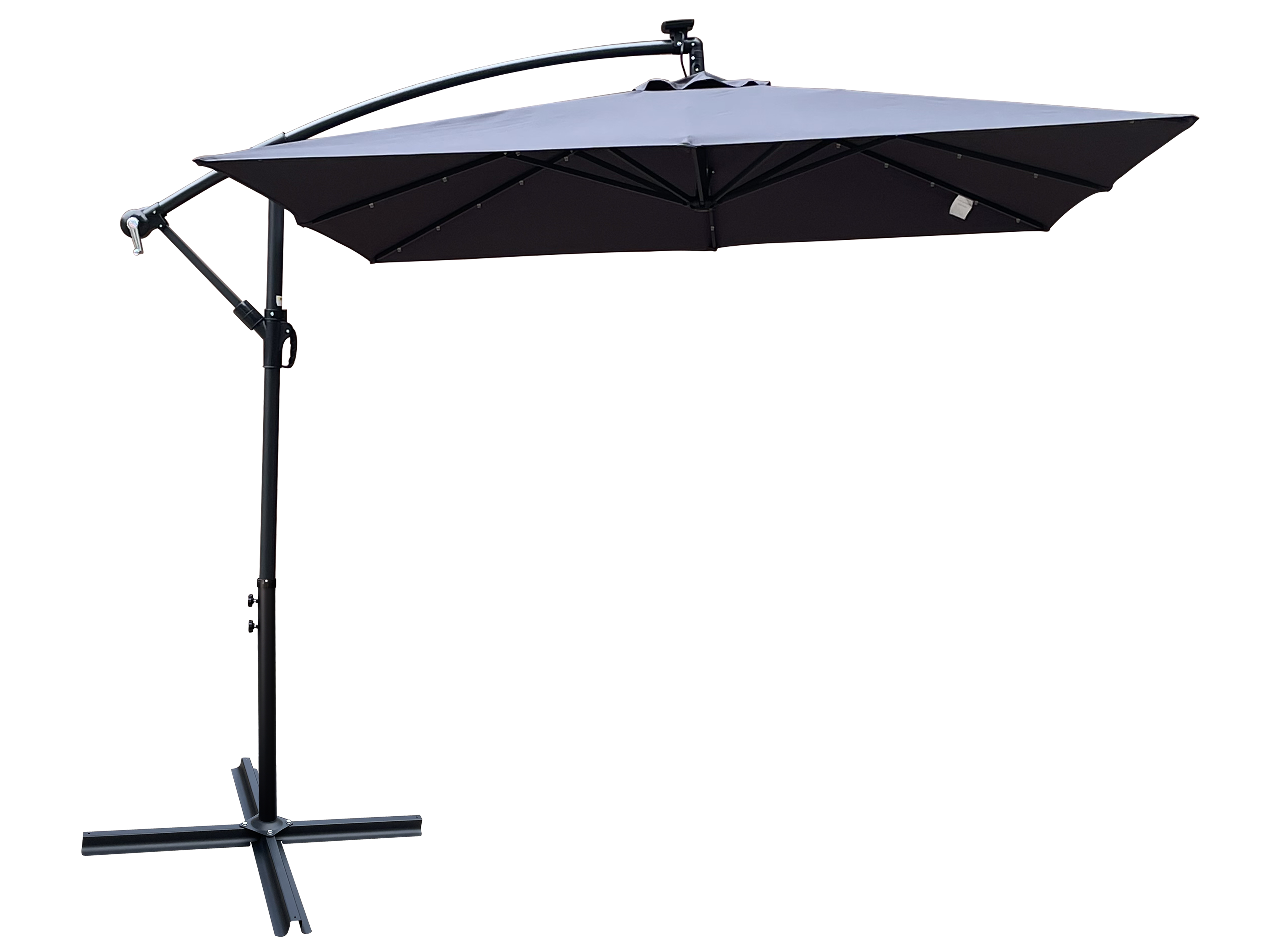 Square 2.5x2.5M Outdoor Patio Umbrella with Solar LED Lights