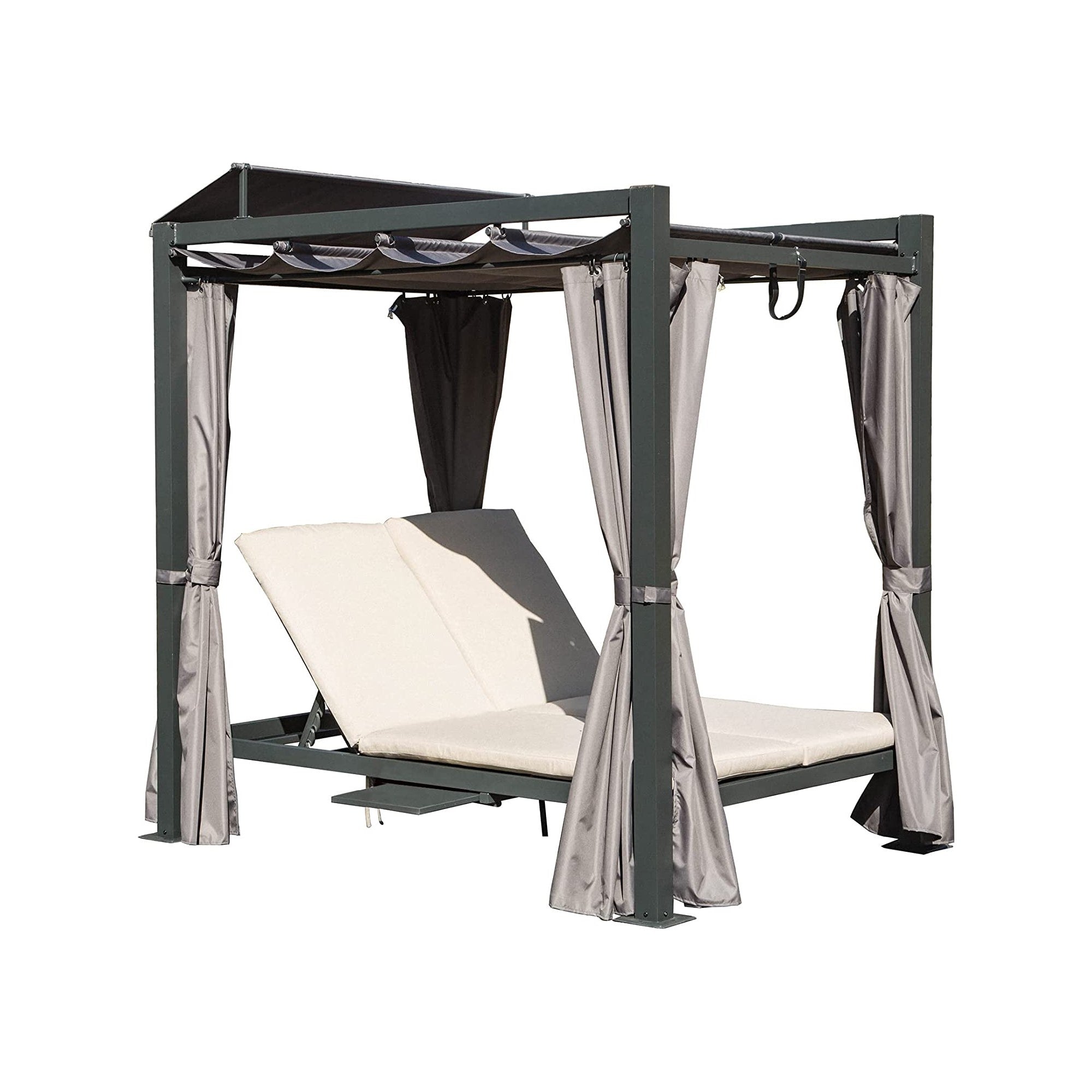Aluminum Outdoor Patio Daybed with Retractable Canopy