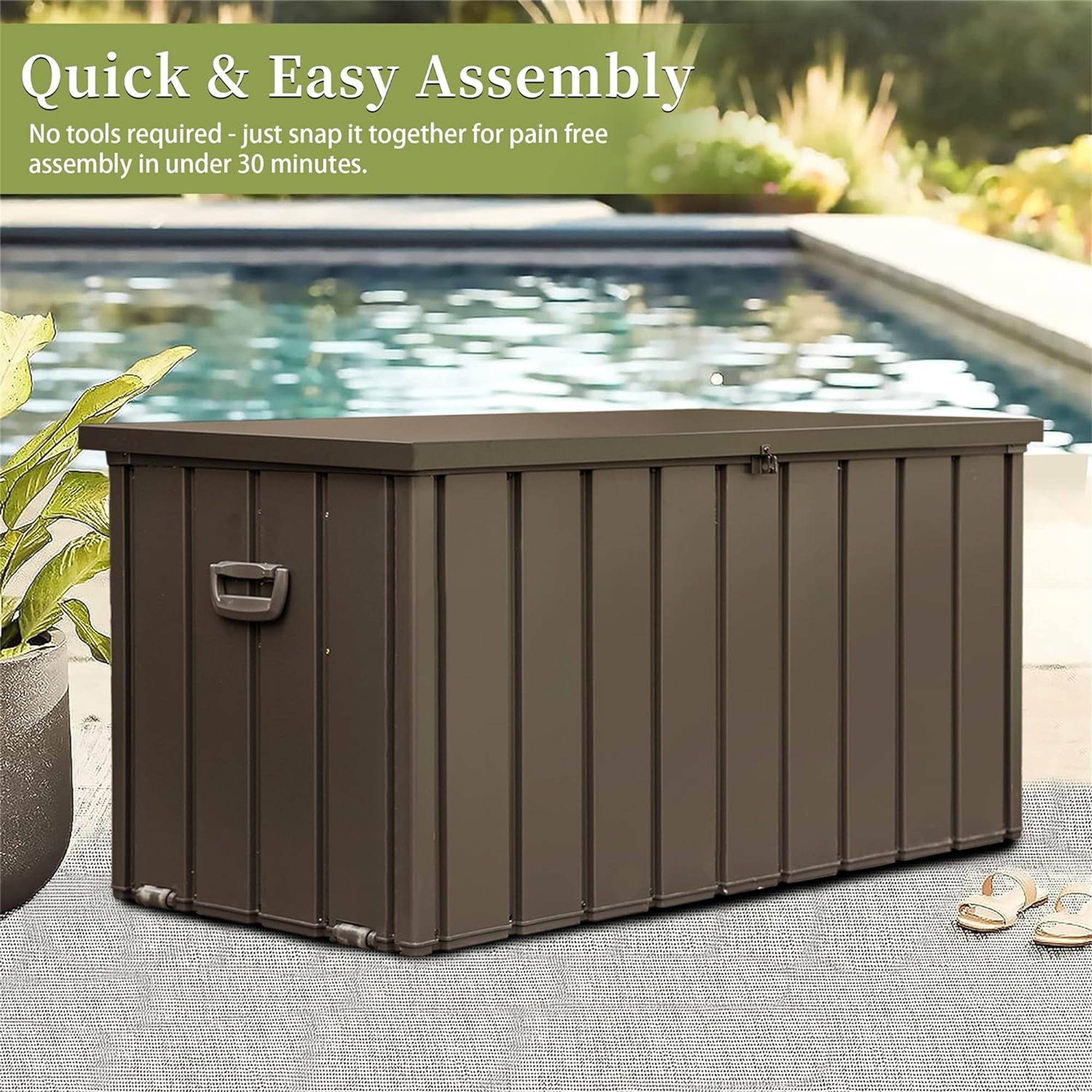 200 Gallon Outdoor Storage Deck Box - Dark Brown