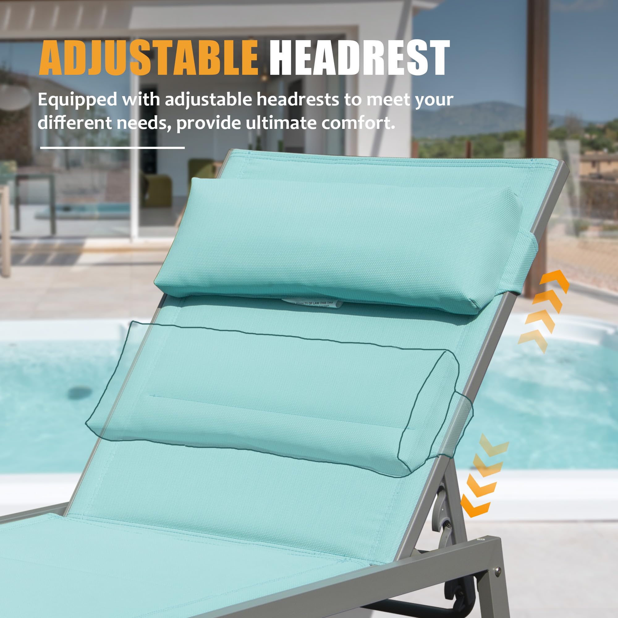 Outdoor Patio Chaise Lounge Set of 3