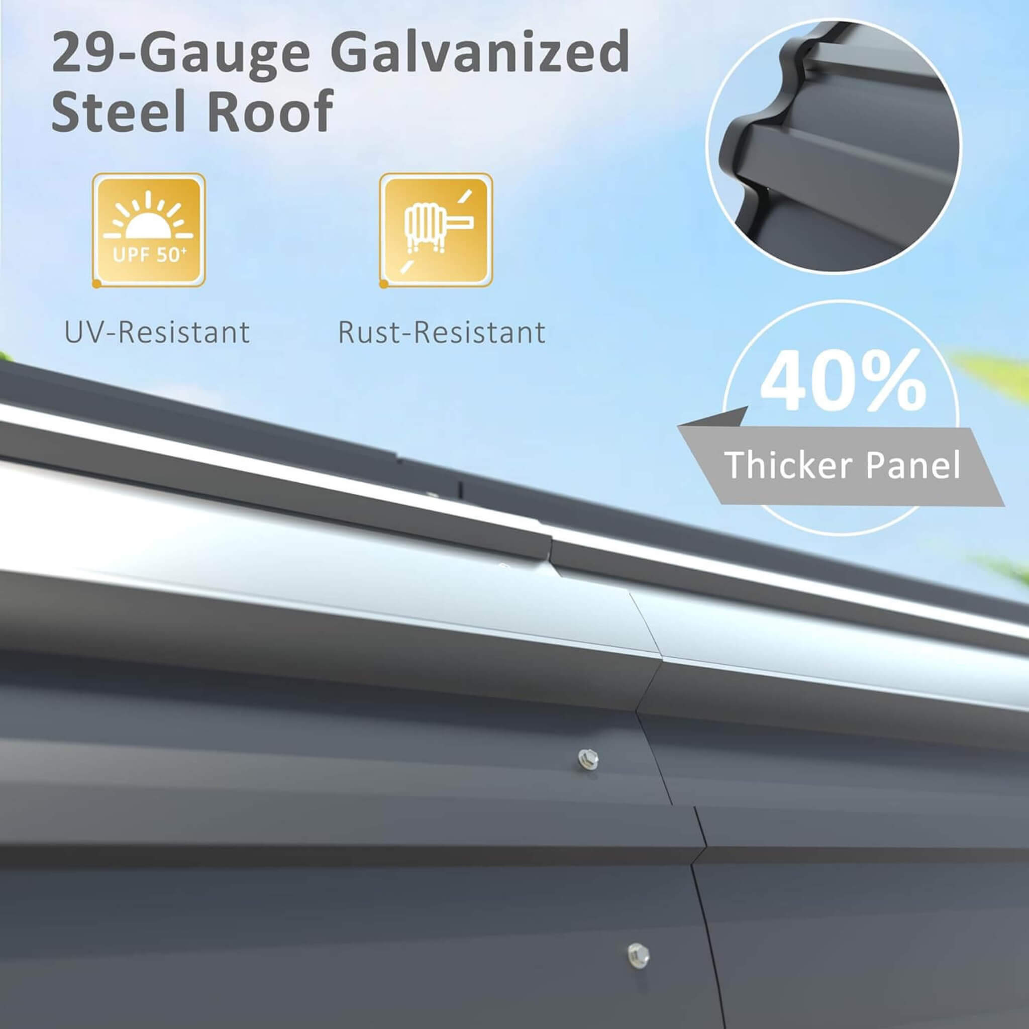 [20X20FT] Alora Heavy Duty Extra Large 2 Car Metal Carport Kit For Cars, Boats, And Trucks (SAK46135)