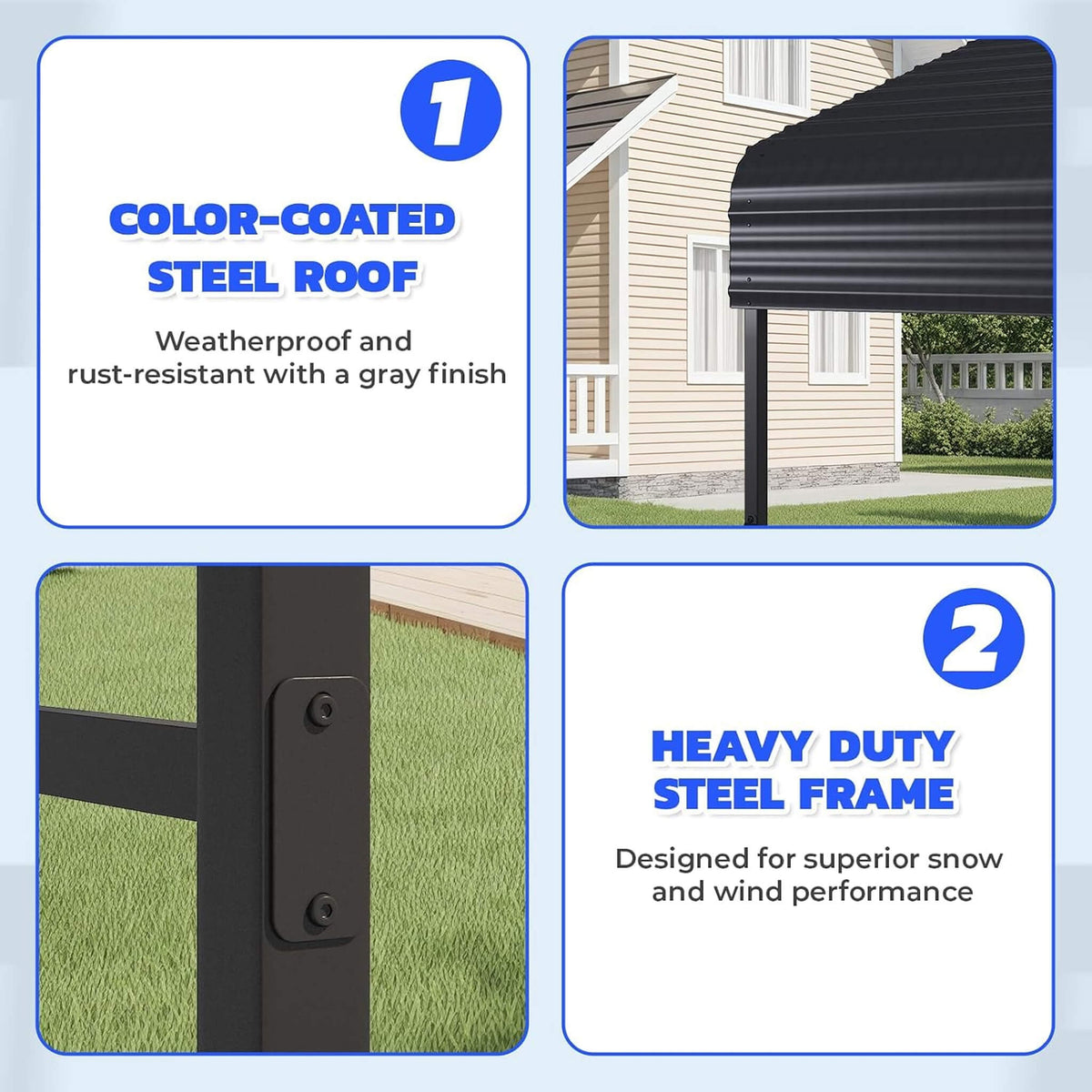 Heavy-Duty Galvanized Steel Carport Canopy Shelter [20X40FT]