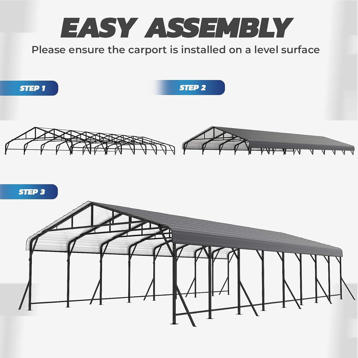 Heavy-Duty Galvanized Steel Carport Canopy Shelter [20X40FT]