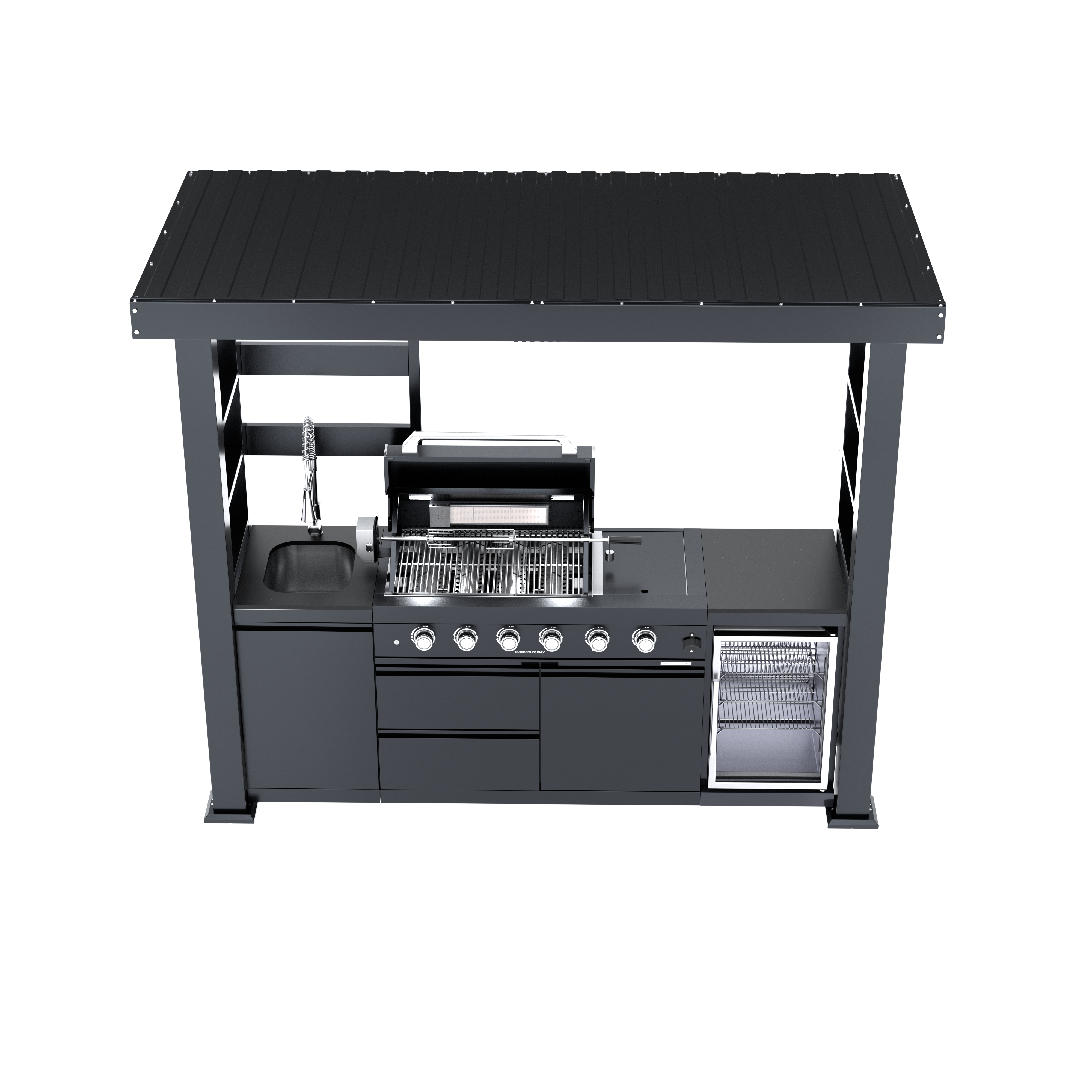 97-Inch 4-Burner Deluxe Stainless Steel Gas Outdoor Kitchen Grill