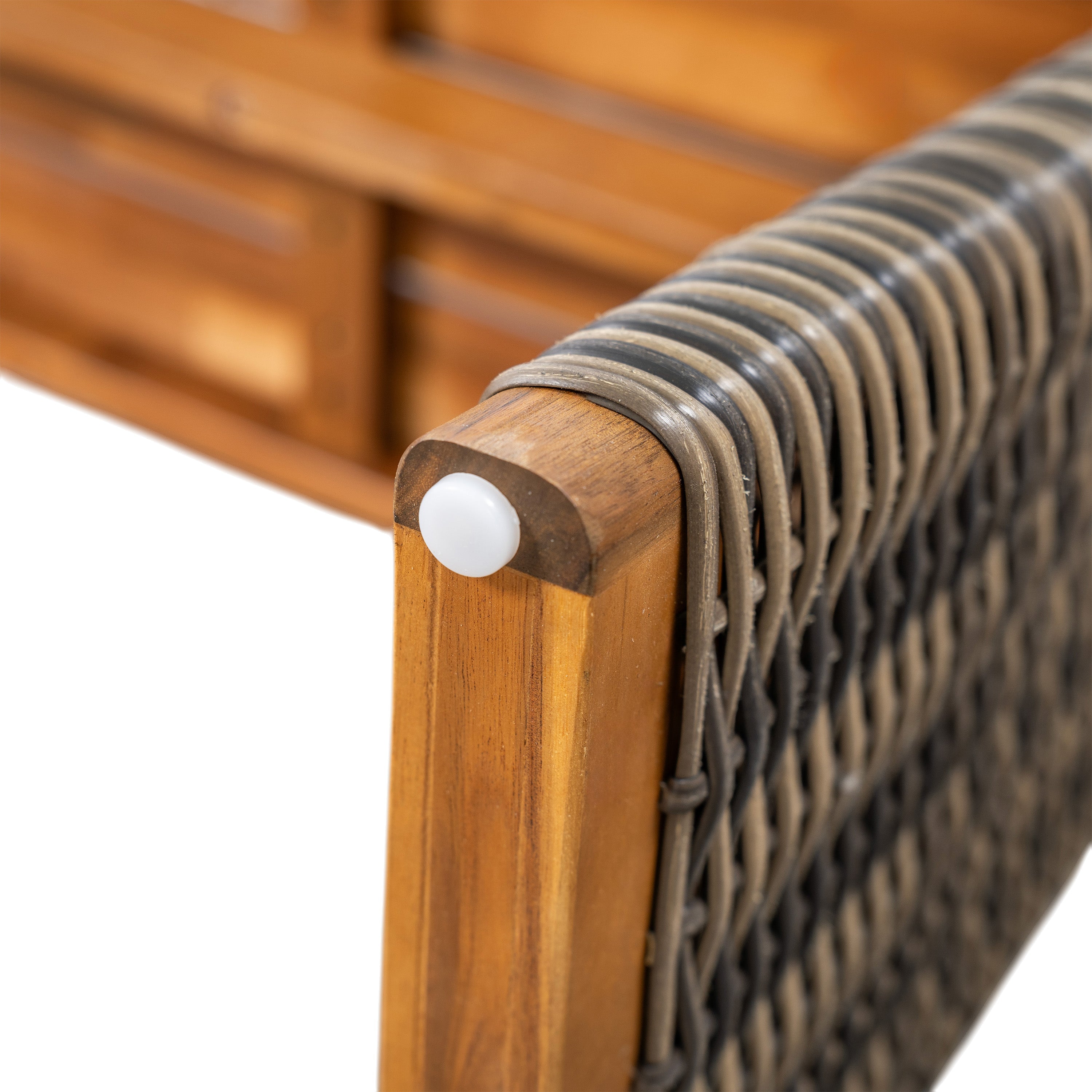 Outdoor 1pcs Acacia Wood Bench, Teak Finish