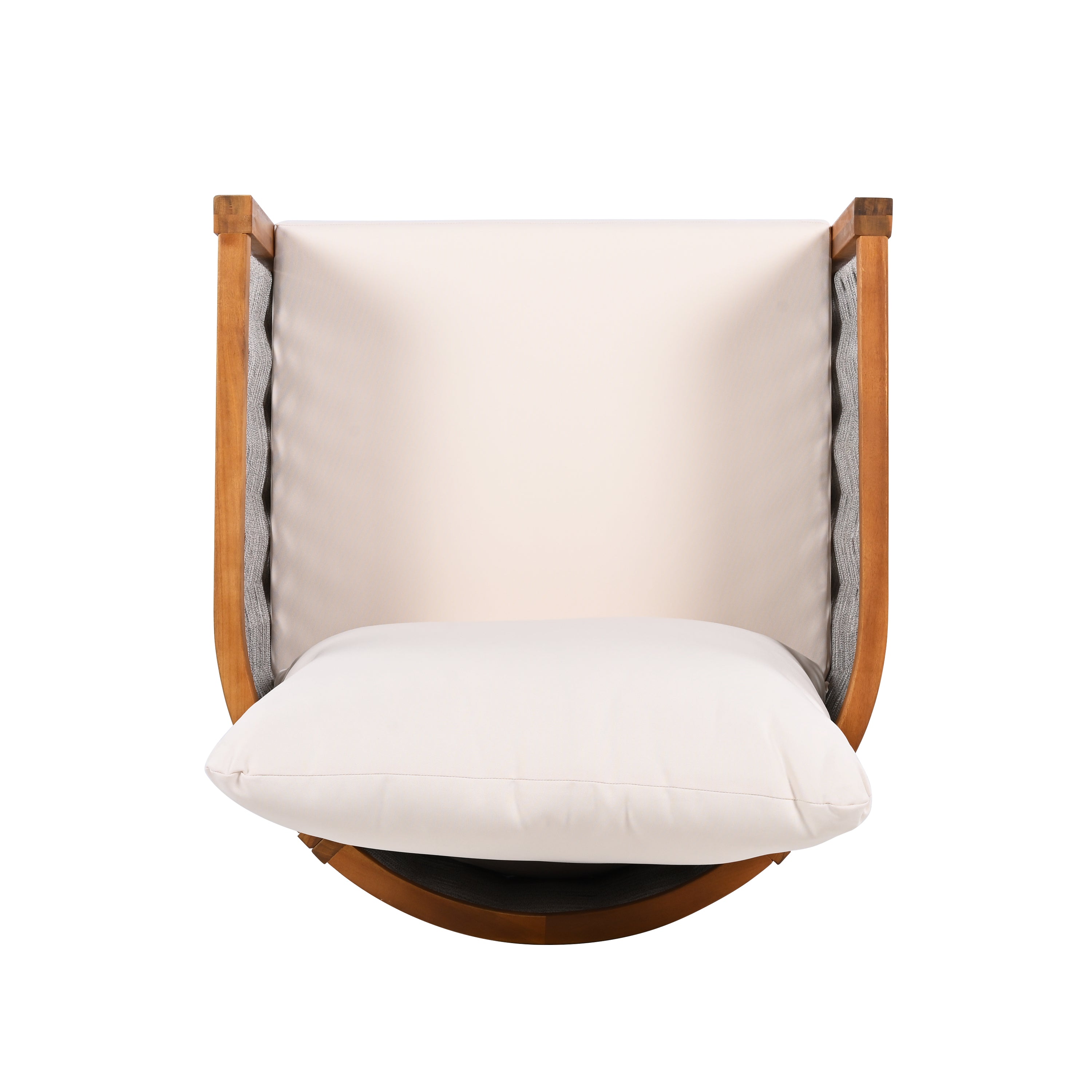 Outdoor Tub Design Armchair with Woven Rope and Acacia Wood