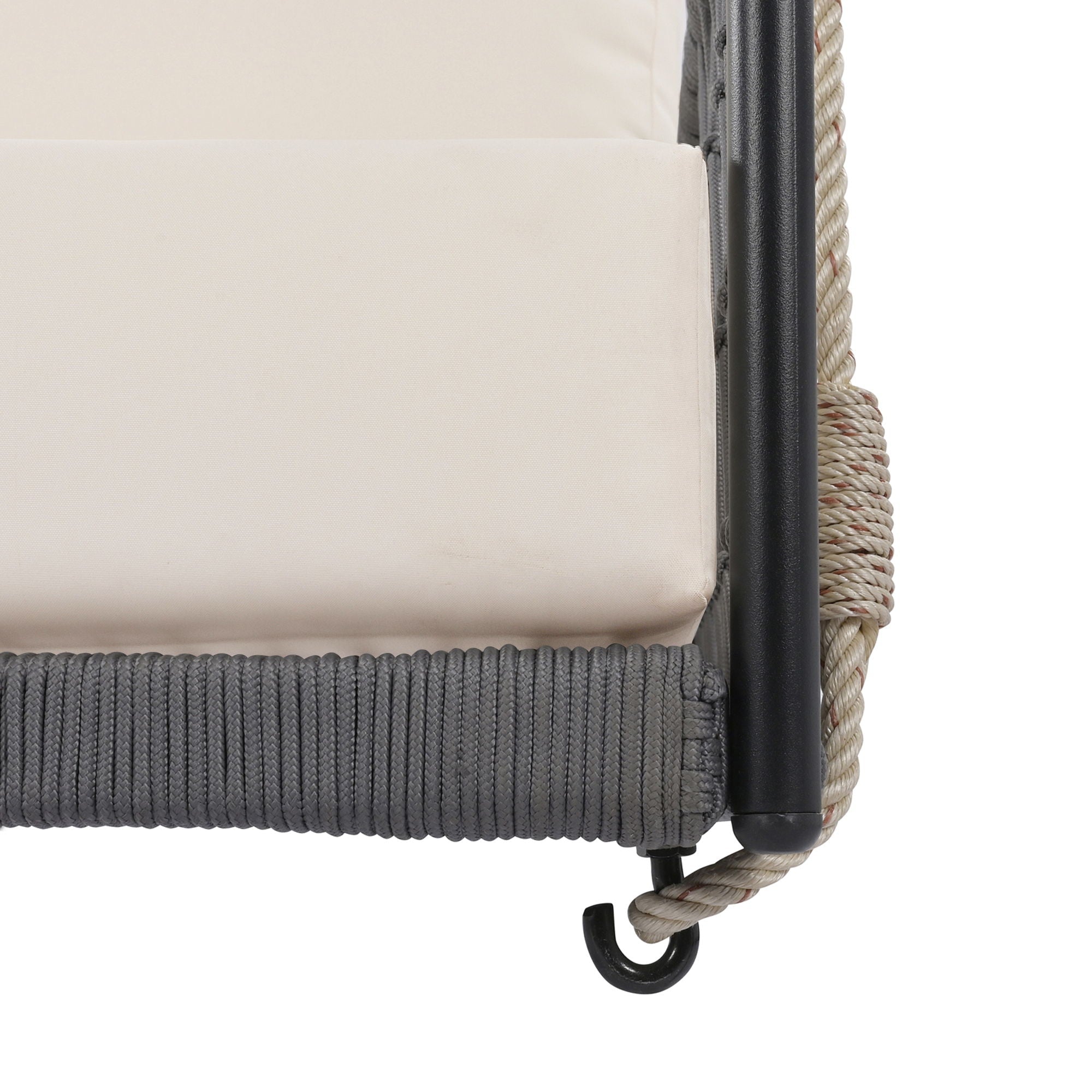 Outdoor Swing Sofa With Soft Cushions For Patio - Beige