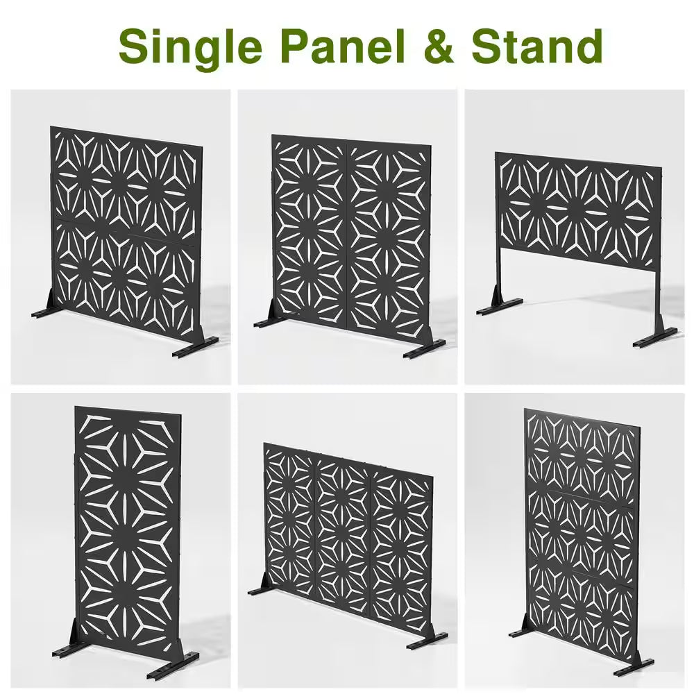 72 In.H X 47 In.W Galvanized Steel Metal Wall Sculptures Garden Fence Deck Privacy Screen Garden Screen Panels