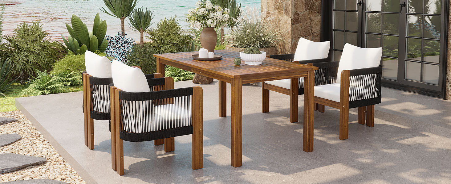 U_STYLE Luxury 5-Piece Outdoor Patio Dining Set for 4