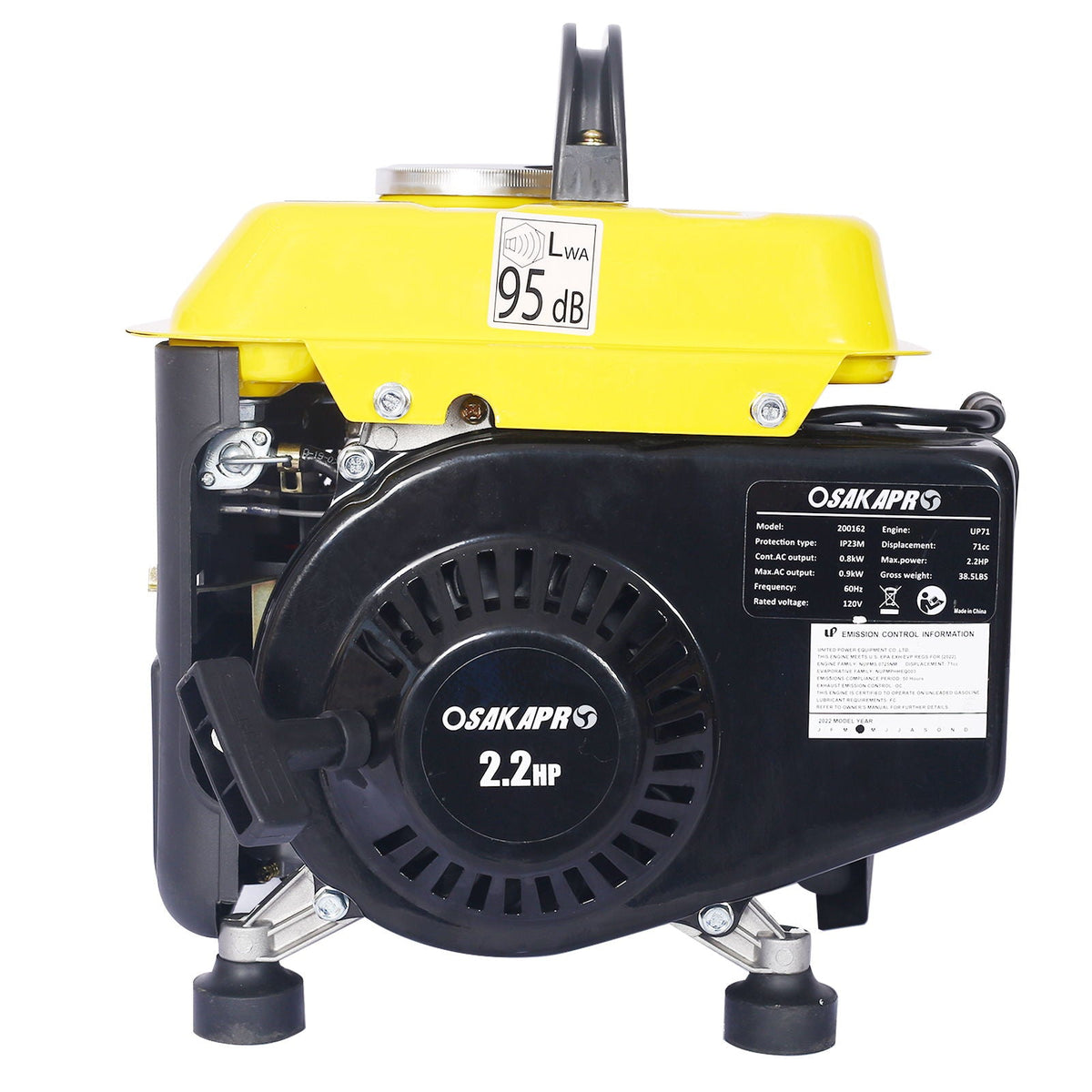 Portable Outdoor Generator with Low Noise - Yellow