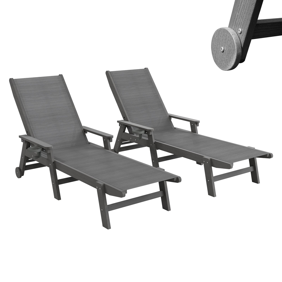 Outdoor Pool Lounge Chairs Set of 2