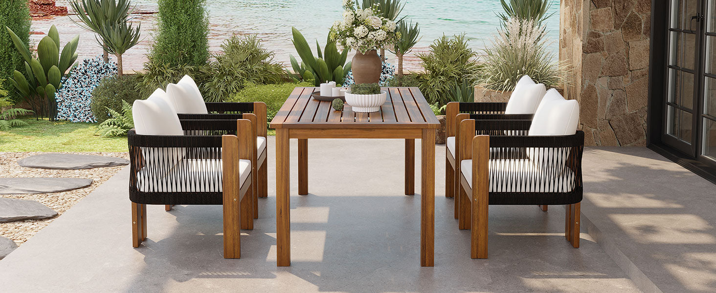 U_STYLE Luxury 5-Piece Outdoor Patio Dining Set for 4