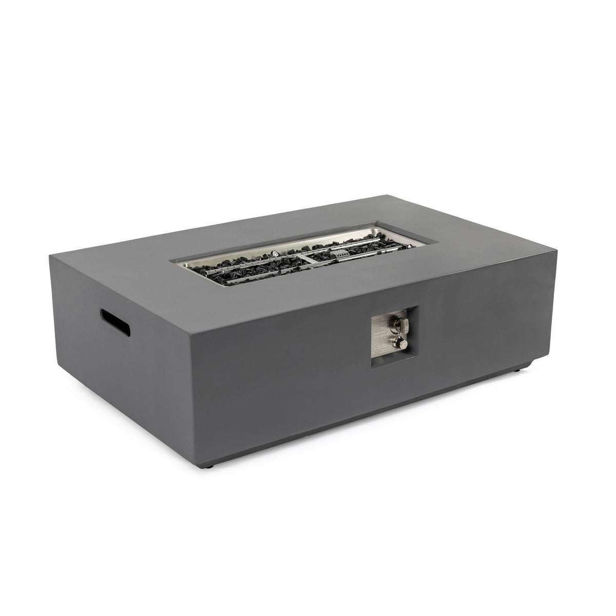 Rectangular Fire Pit Table with 50,000 BTU Heat Output - Light Gray