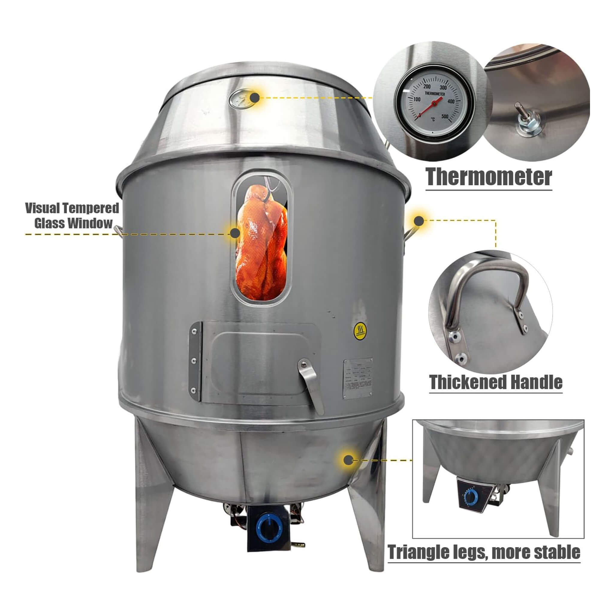 31-Inch Stainless Steel Commercial LPG Roaster Grill Oven For Chicken, Duck, And Turkey (SAK63597)