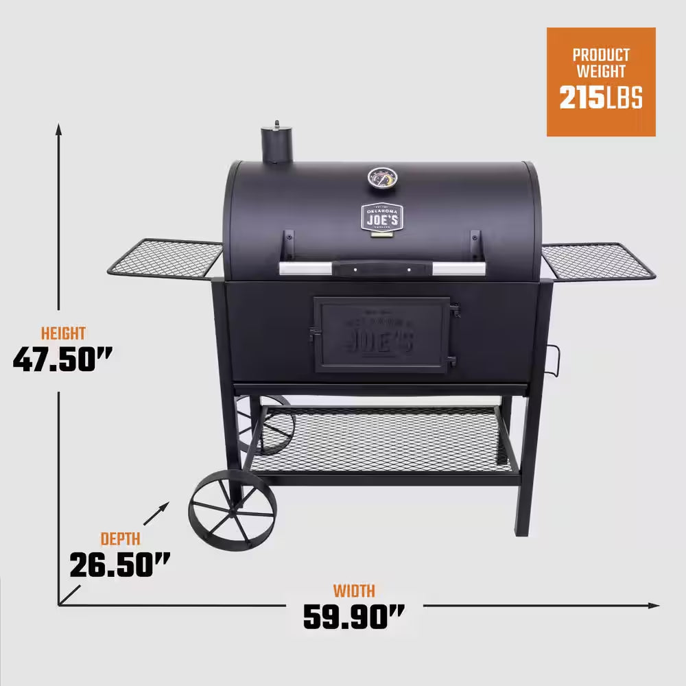 Judge Charcoal Smoker and Grill with 540 Sq. In. Cooking Area in Black