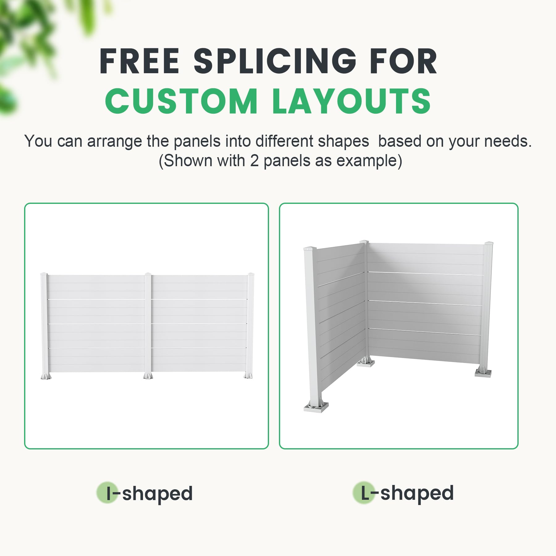 50" W x 49" H Outdoor Privacy Screen with Aluminum Posts, 2 Panels