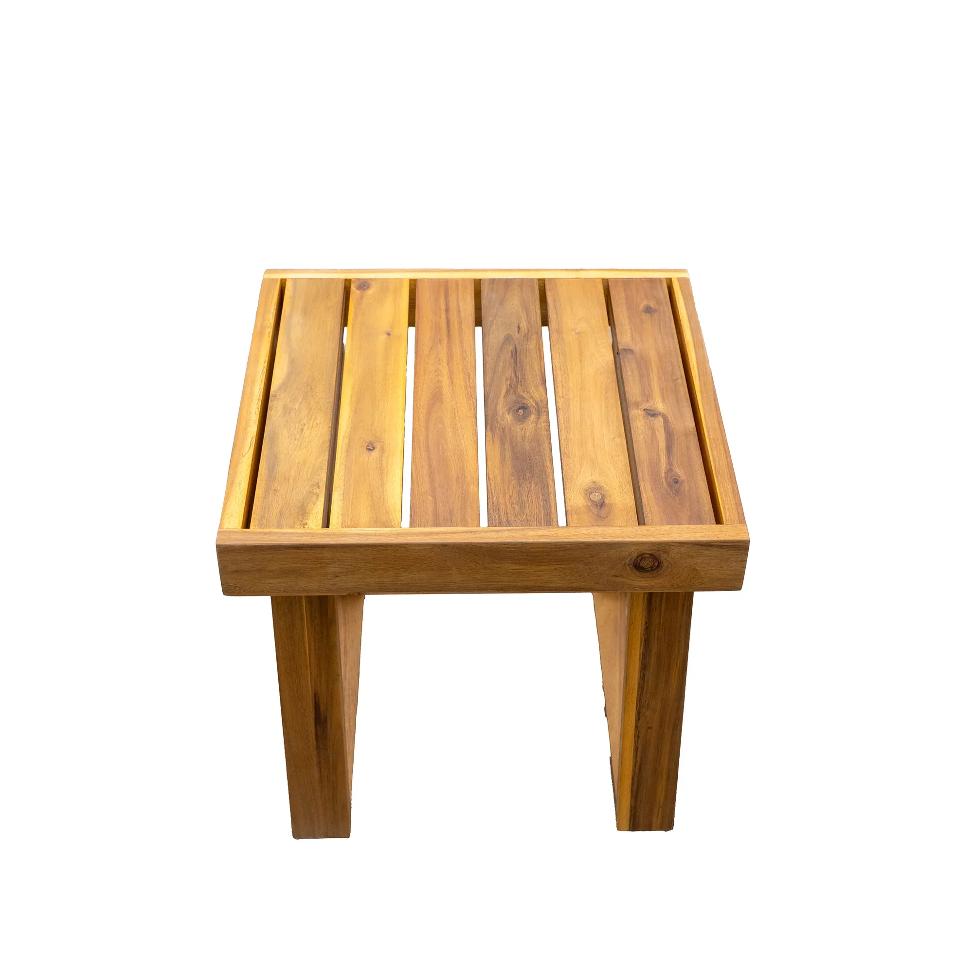 Acacia Wood Outdoor Lounge Set - Chair & Ottoman, Perfect for Patios,