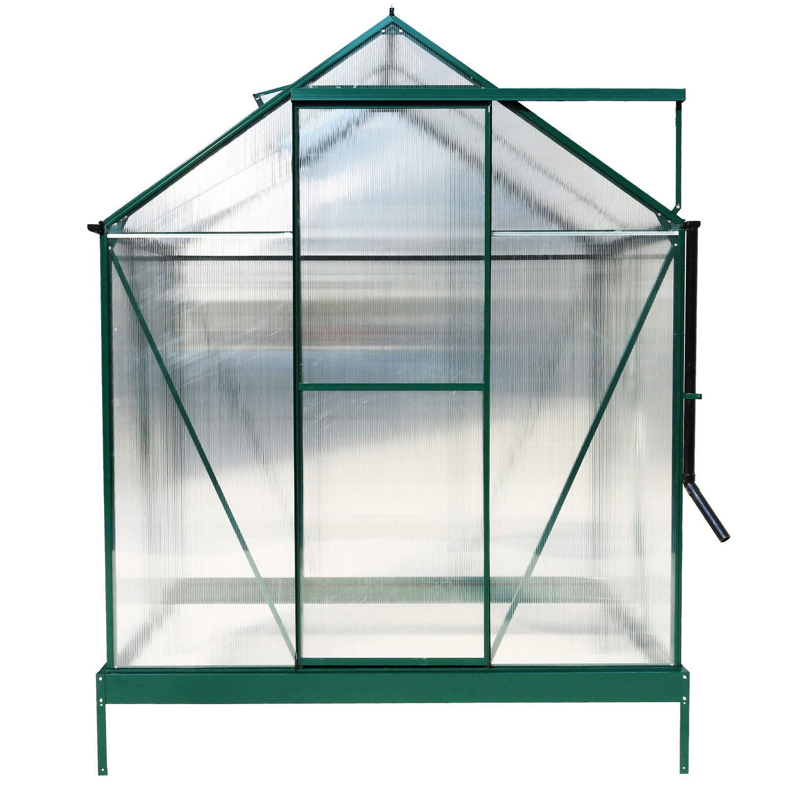 Polycarbonate house, Heavy Duty Outdoor Aluminum Walk-In House Kit With Rain Gutter, Vent And Door For Backyard Garden