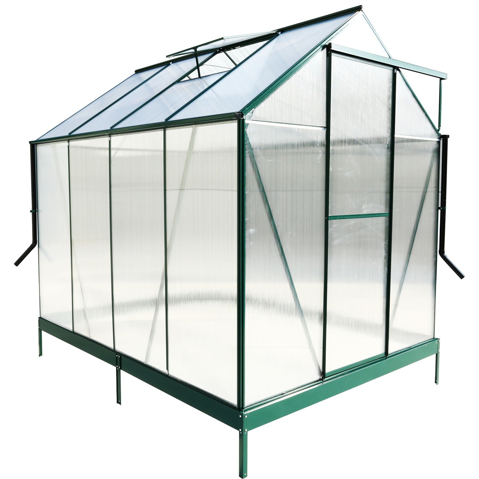 Polycarbonate house, Heavy Duty Outdoor Aluminum Walk-In House Kit With Rain Gutter, Vent And Door For Backyard Garden