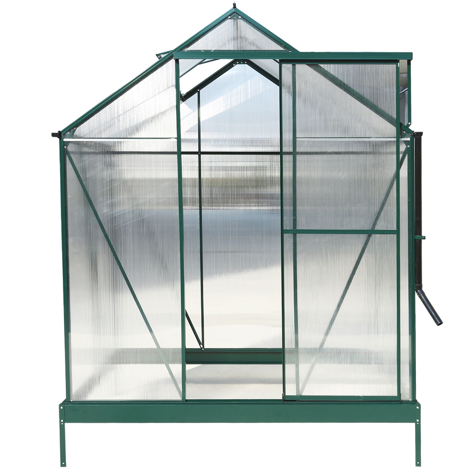 Polycarbonate house, Heavy Duty Outdoor Aluminum Walk-In House Kit With Rain Gutter, Vent And Door For Backyard Garden