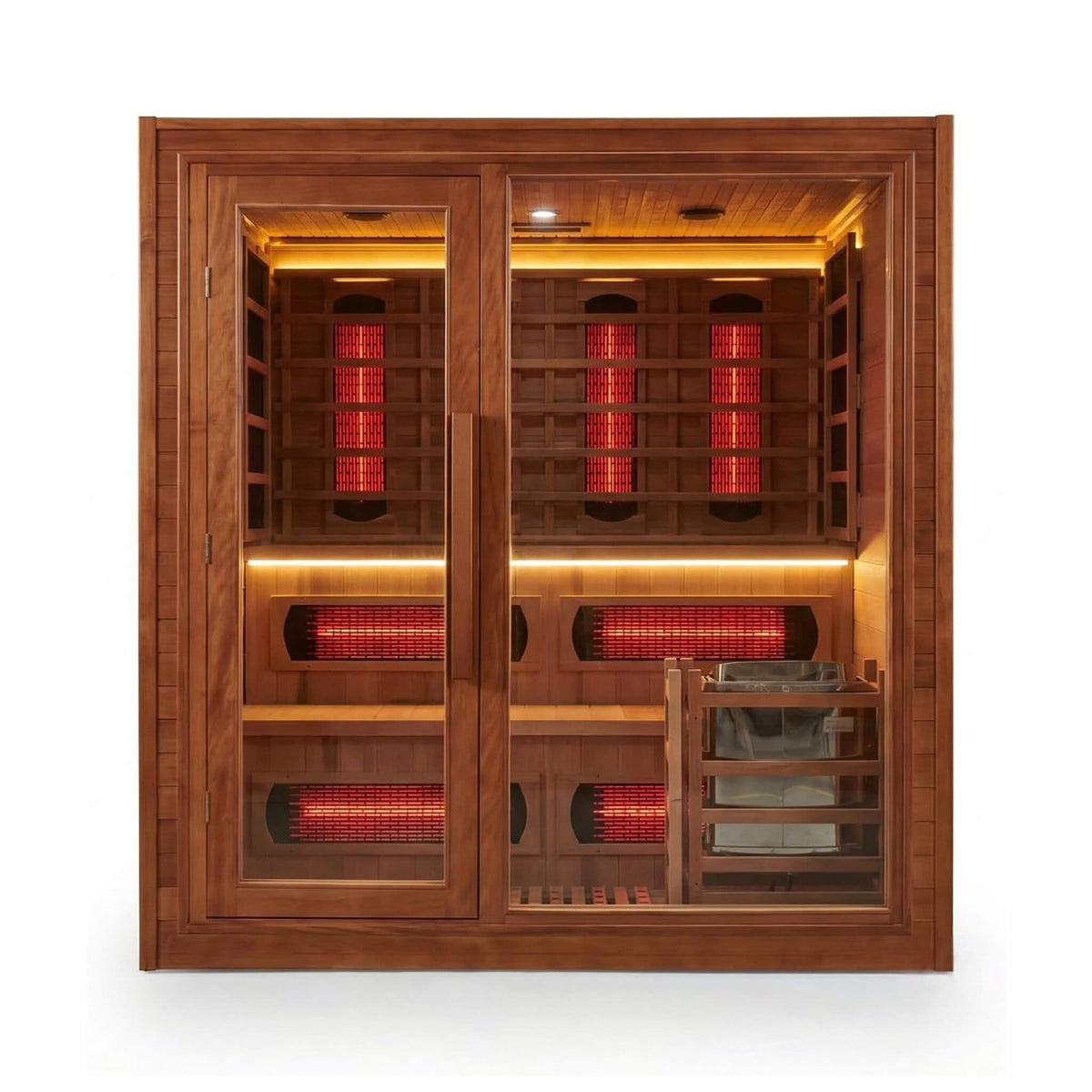 Elvaria 4-Person Indoor Canadian Red Cedar Infrared And Steam Sauna With 6KW Harvia Heater [Made-To-Order]