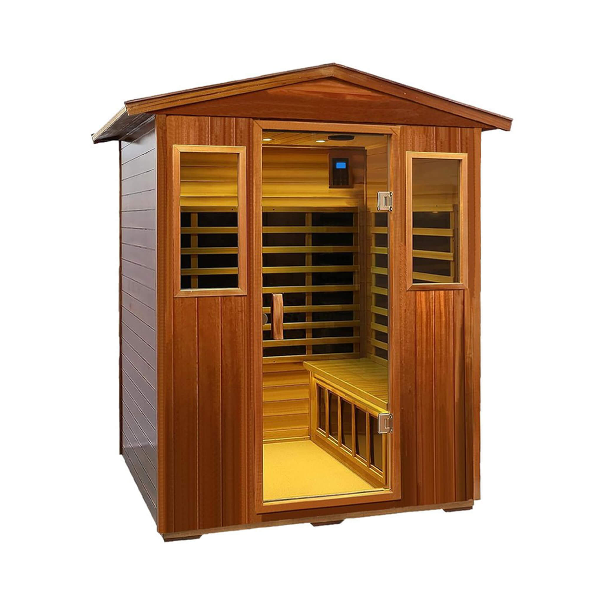 Thermora Luma Premium 4-Person Luxury Low EMF Outdoor FAR Infrared Home Sauna With Bluetooth Audio, 2050W
