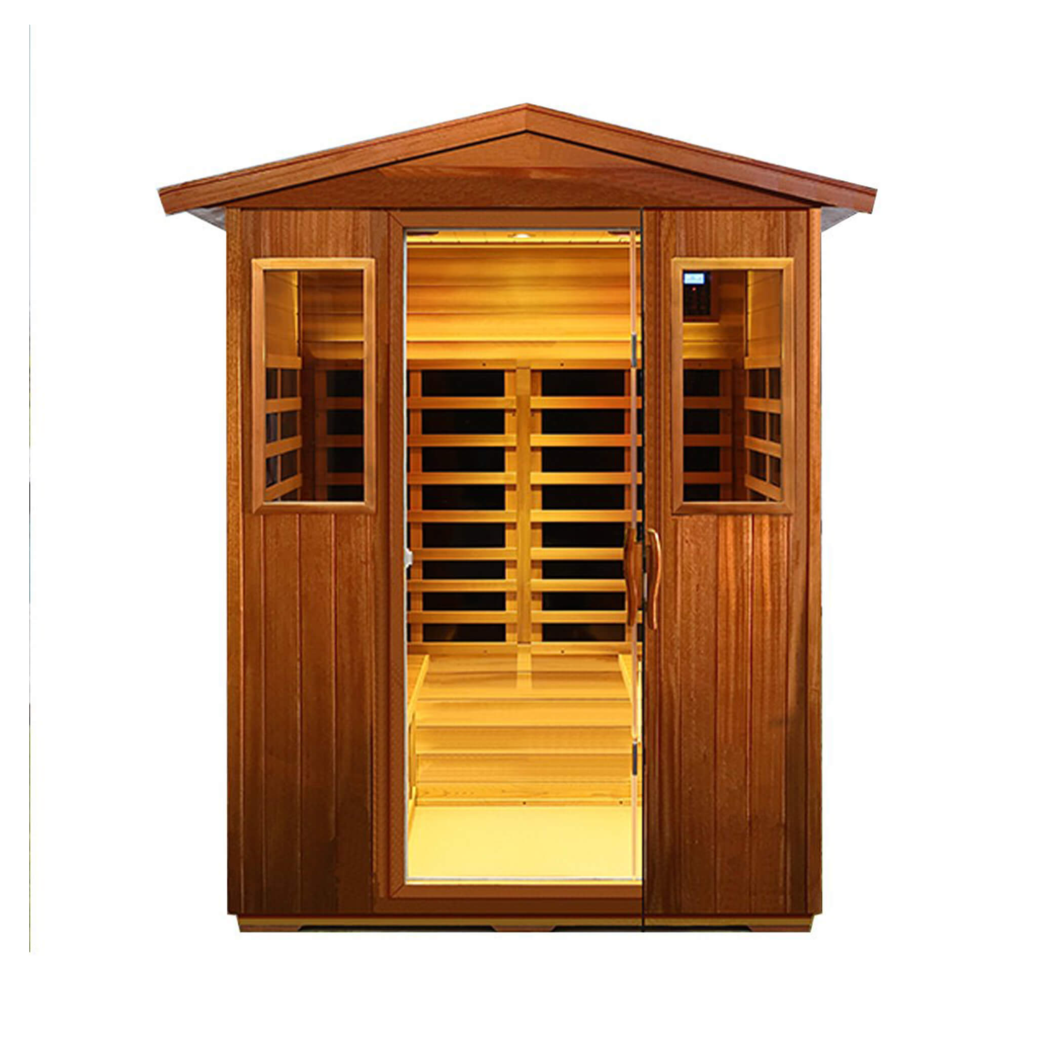 Thermora Luma Premium 4-Person Luxury Low EMF Outdoor FAR Infrared Home Sauna With Bluetooth Audio, 2050W (SAK15372)
