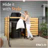 Enclosed Outdoor Trash Can Storage Shed, Outdoor Storage Cabinet, Dual Trash Bin Fence, Rolling Doors, Garbage Can Enclosure, Hide Garbage Bins