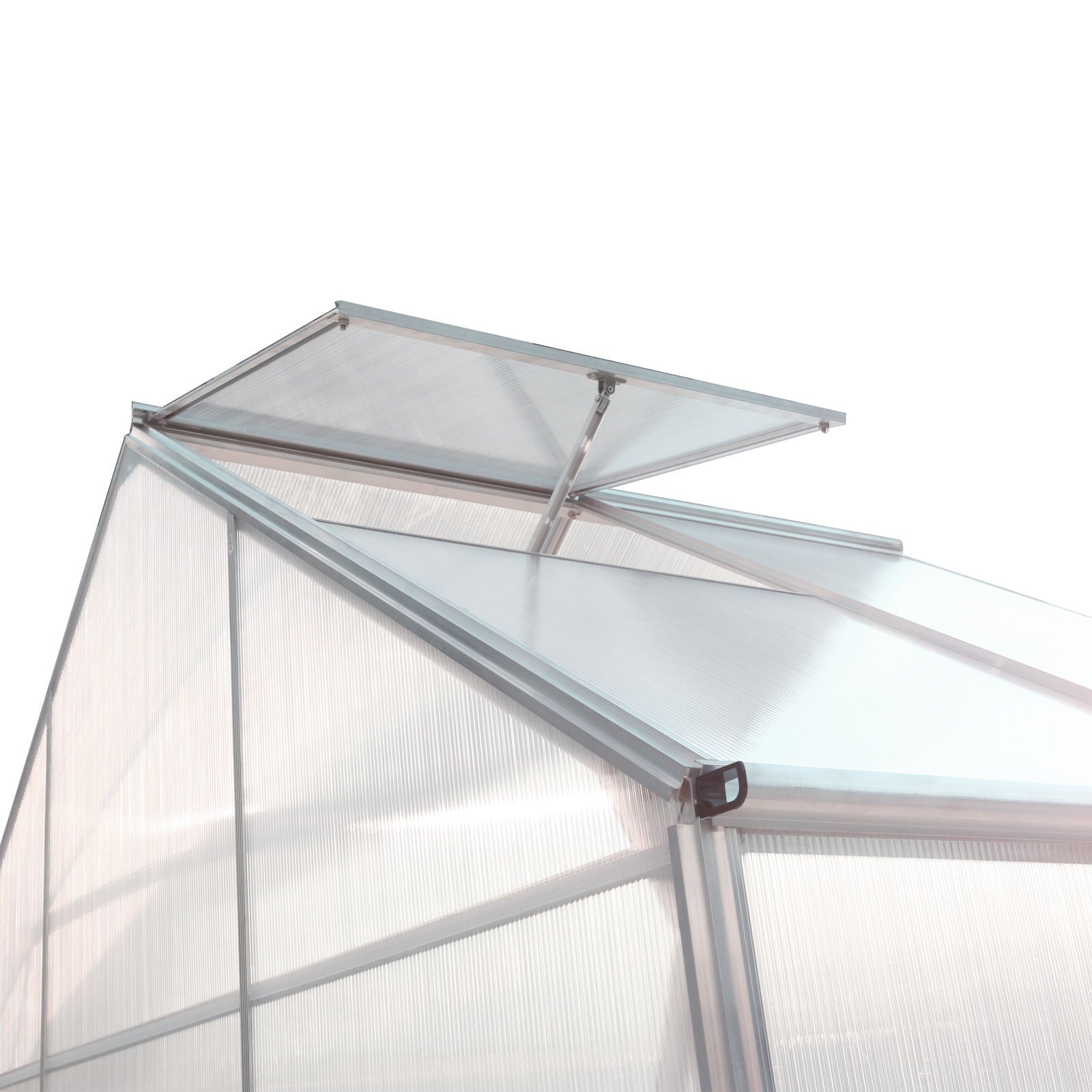 Polycarbonate house, Heavy Duty Outdoor Aluminum Walk-In House Kit With Rain Gutter, Vent And Door For Backyard Garden
