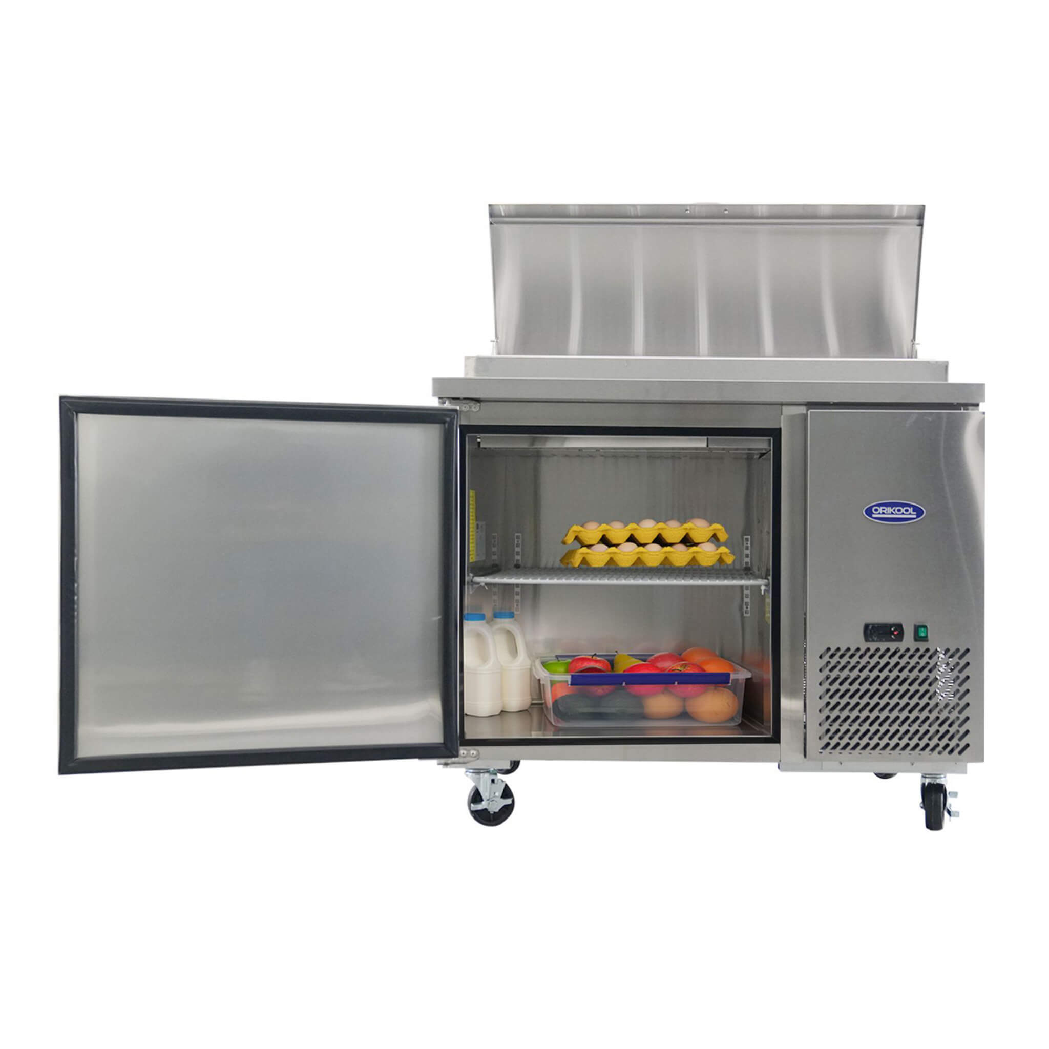 44-Inch Commercial Pizza Prep Table With Built-In 11 Cu.Ft Refrigerator