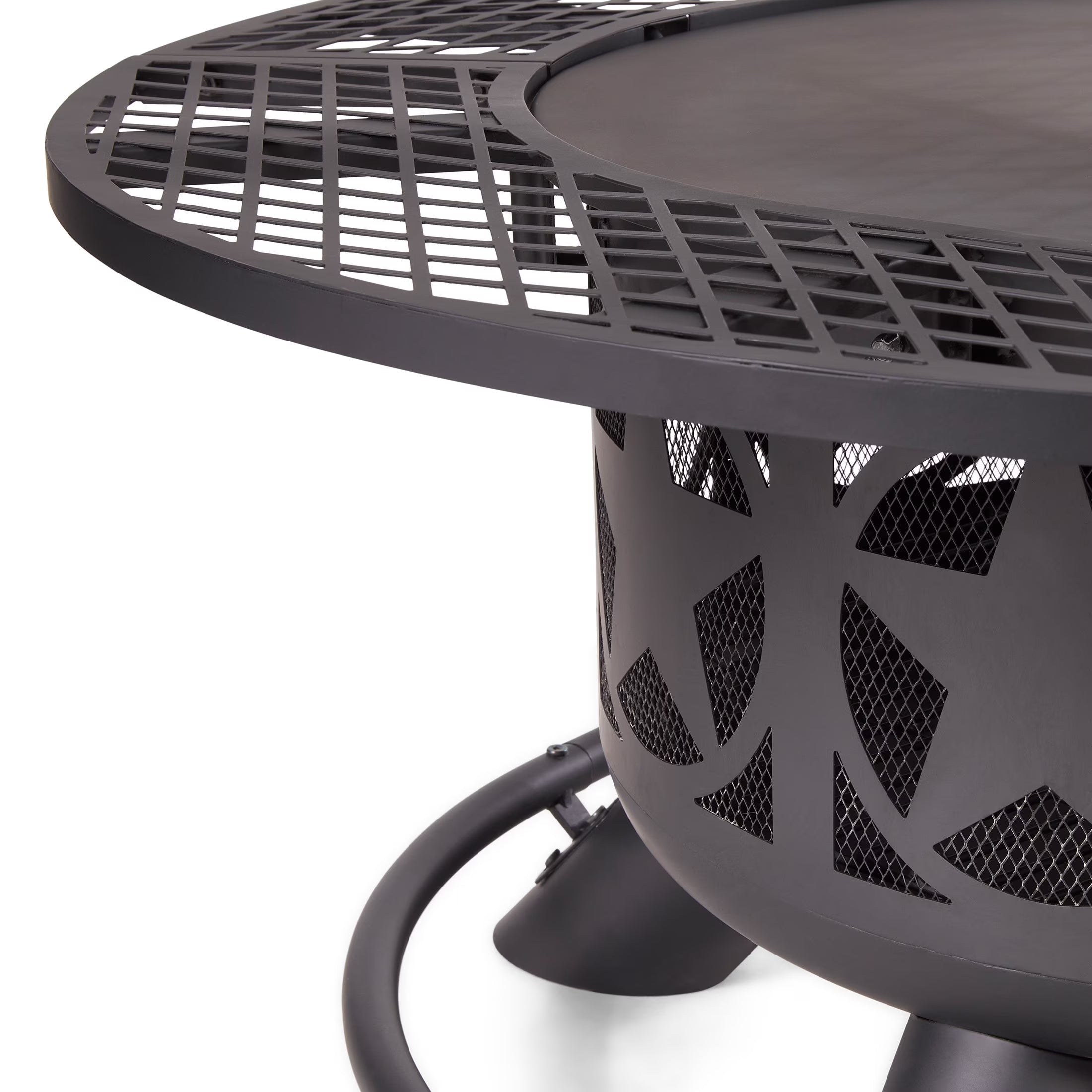 40-Inch Wood Burning Ranch Fire Pit with Removable Stainless Steel Cooking Grate and Convenient Lid