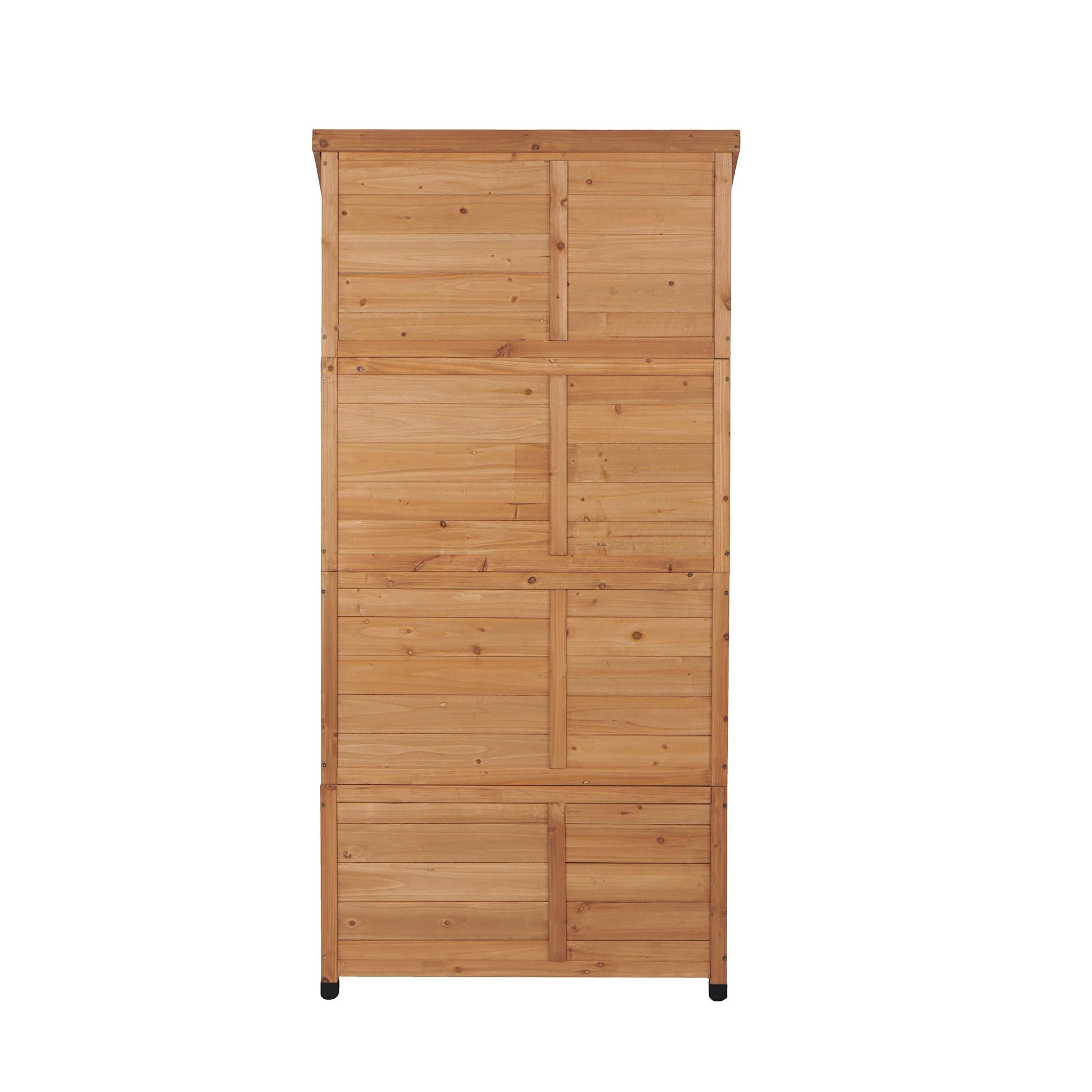 Outdoor Storage Shed With Vertical Tool Cabinet For Backyard