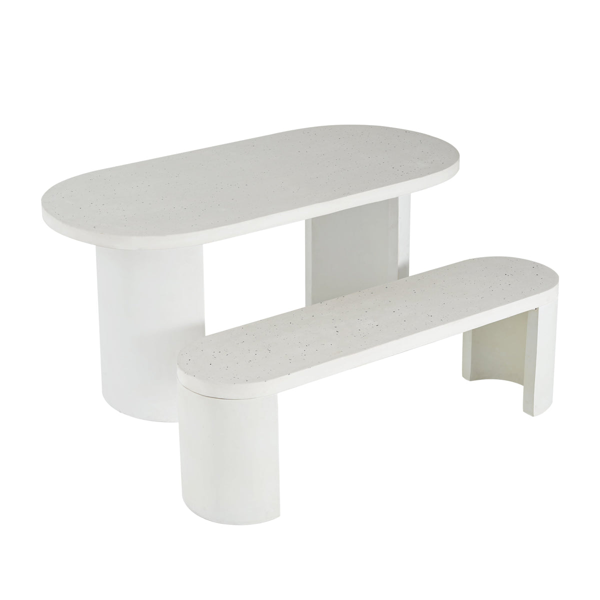 2 Piece Modern Outdoor Concrete Dining Set - Terrazzo