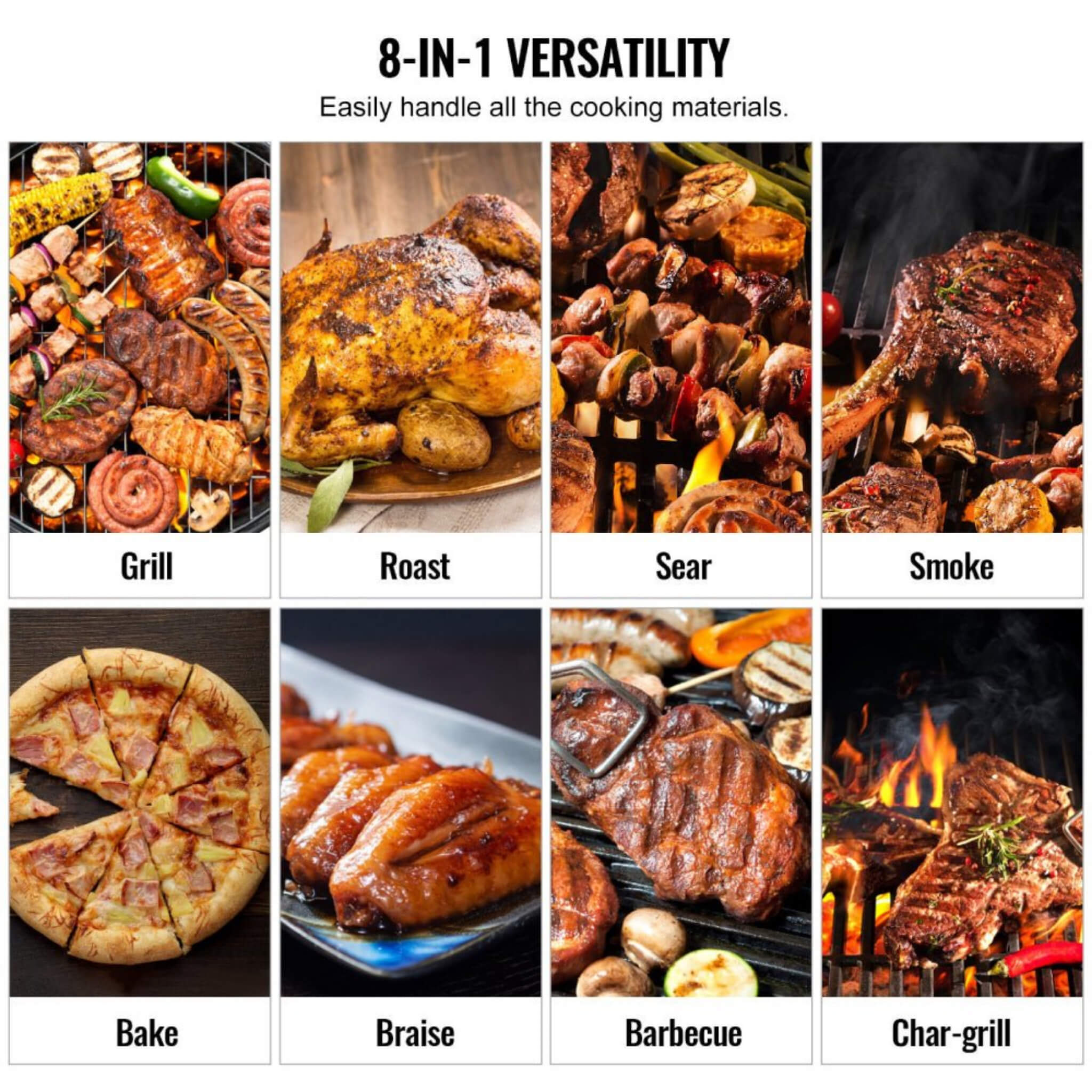53" Heavy-Duty Portable Wood Pellet BBQ Grill With Cart (SAK93641)