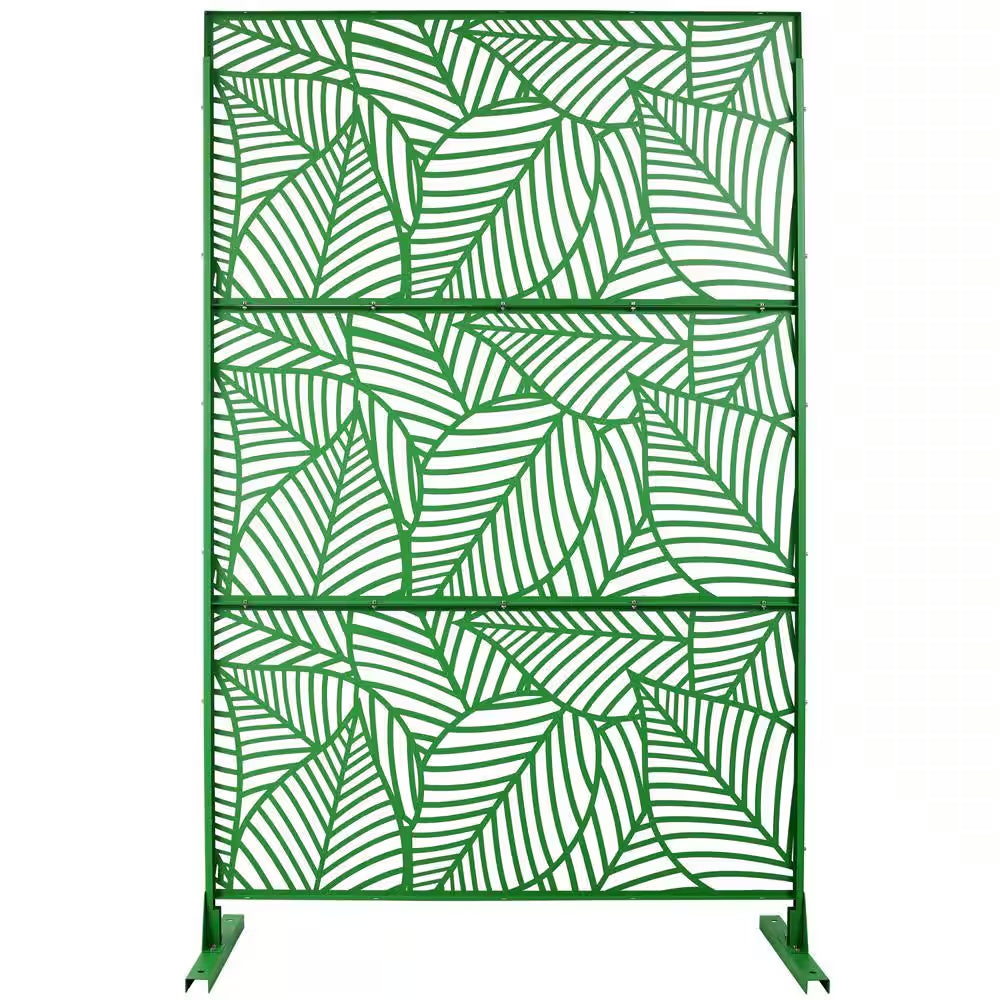 6.3 Ft. X 4 Ft. Green Outdoor Steel Decorative Privacy Screen, Indoor Metal Privacy Fence Panel
